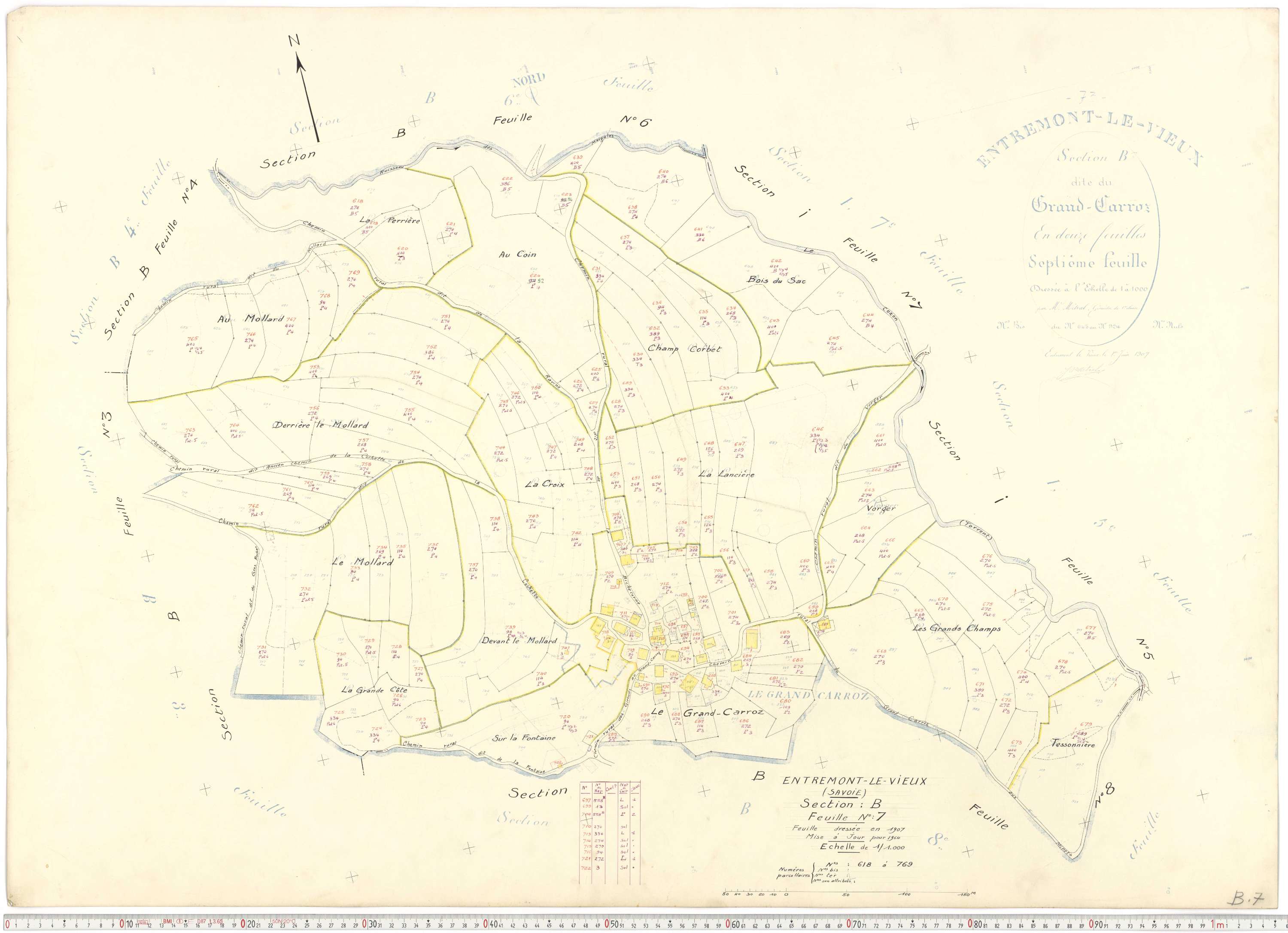 Entremont-le-Vieux - Cadastre rénové, version de travail (1964).