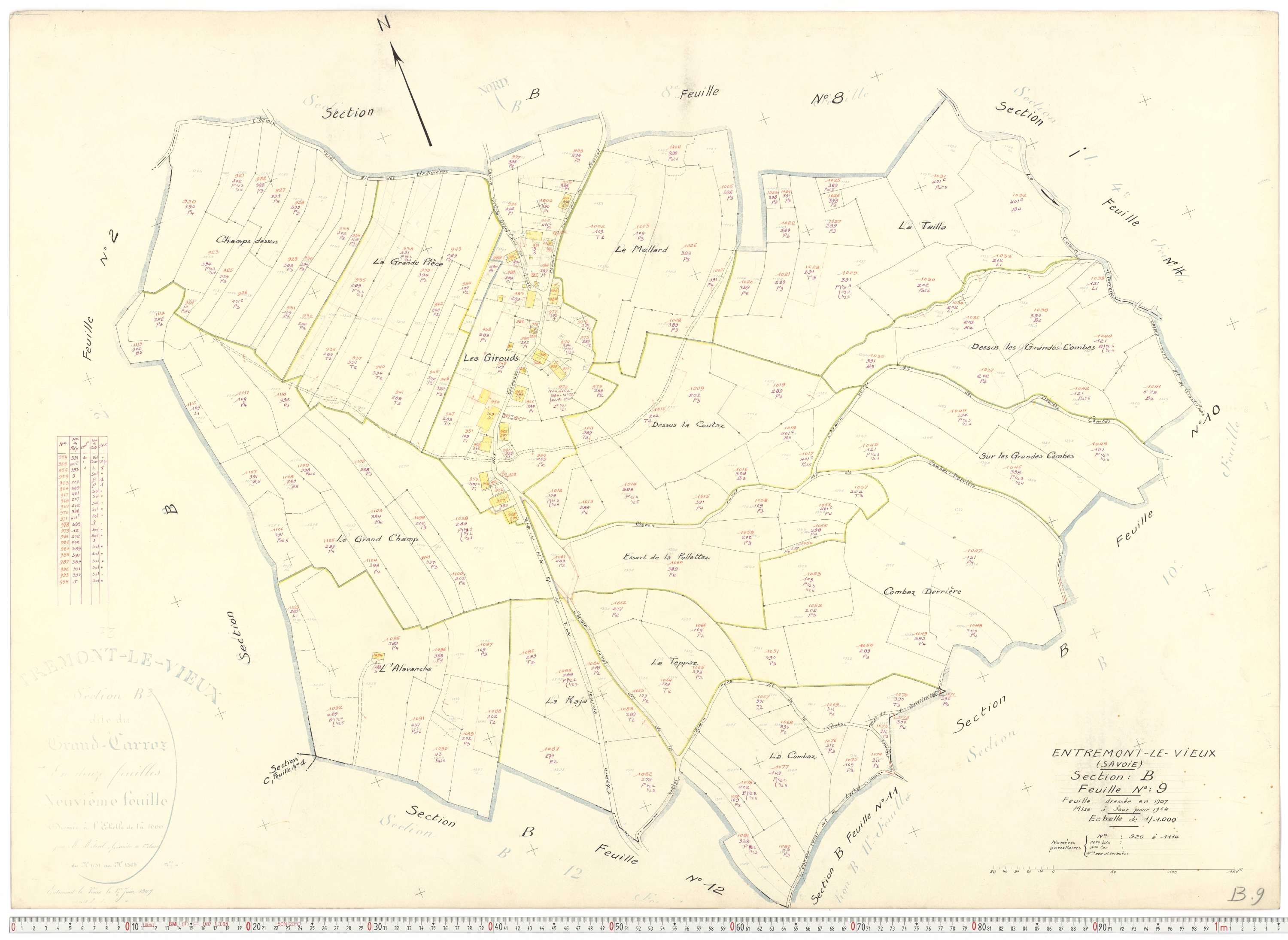 Entremont-le-Vieux - Cadastre rénové, version de travail (1964).