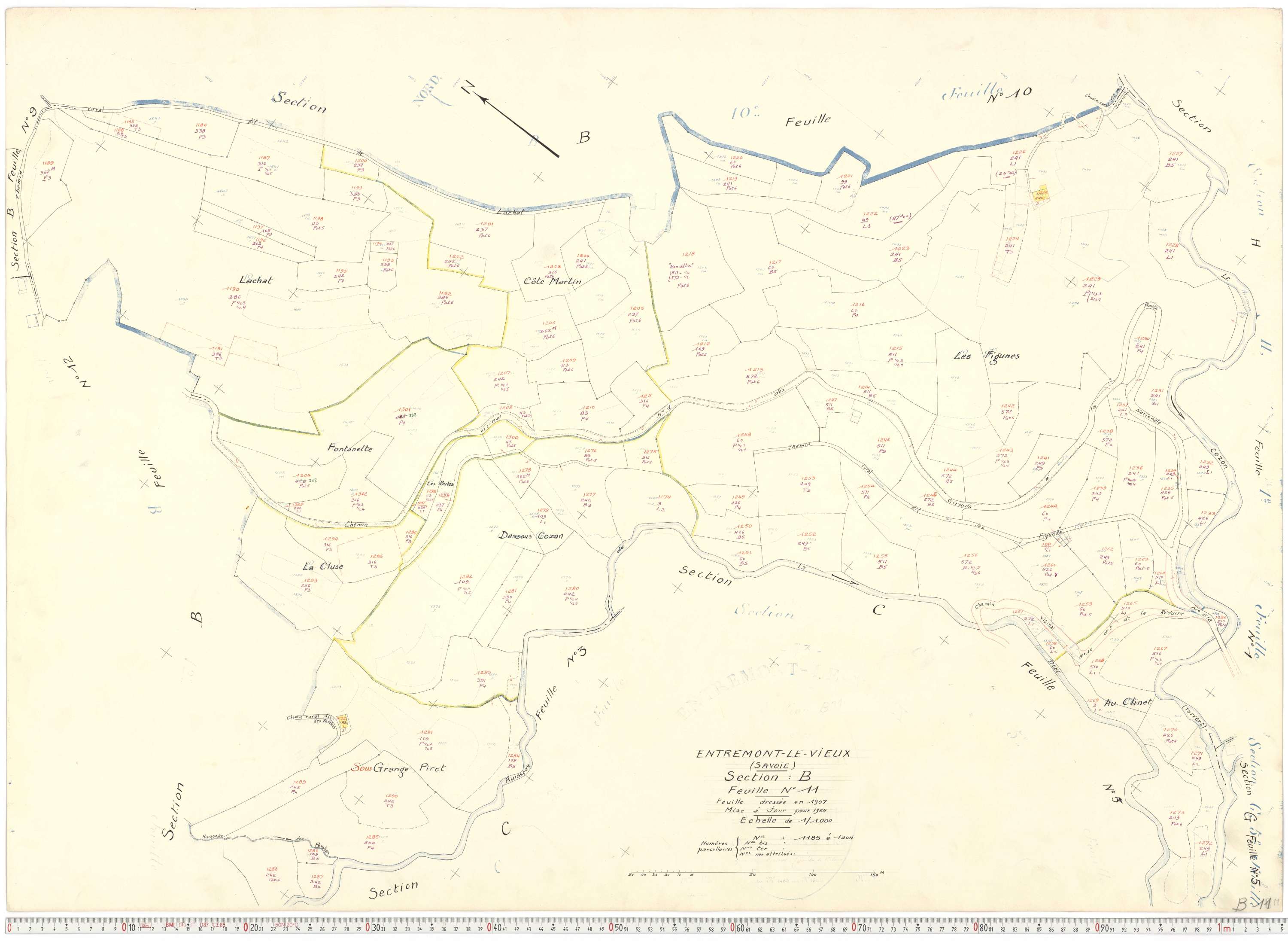 Entremont-le-Vieux - Cadastre rénové, version de travail (1964).