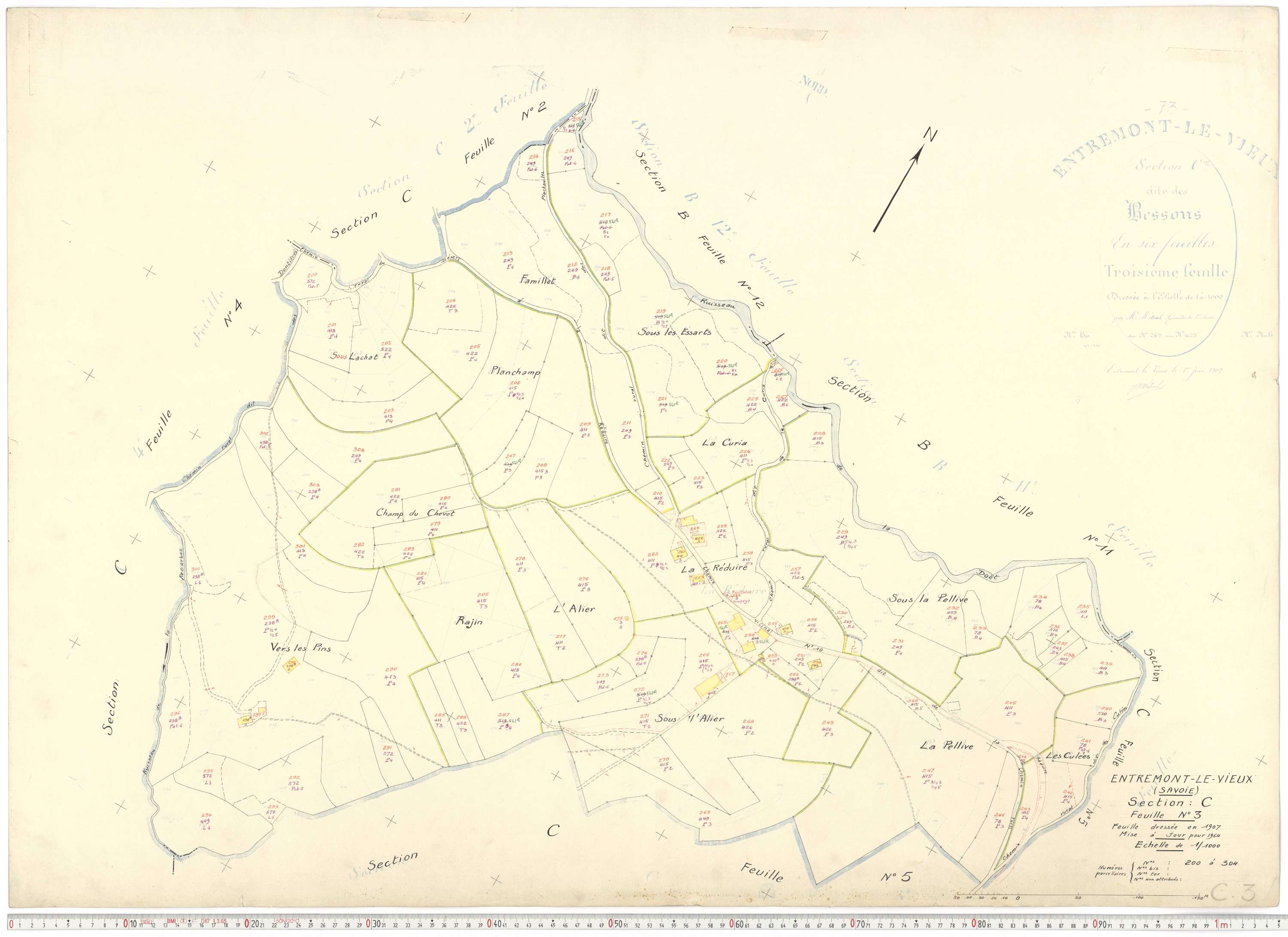 Entremont-le-Vieux - Cadastre rénové, version de travail (1964).