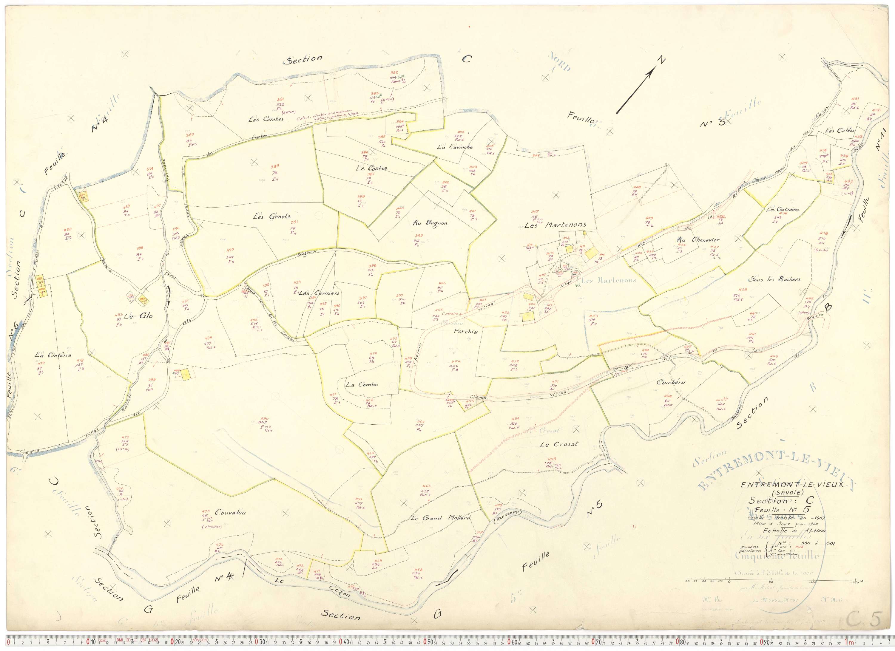 Entremont-le-Vieux - Cadastre rénové, version de travail (1964).