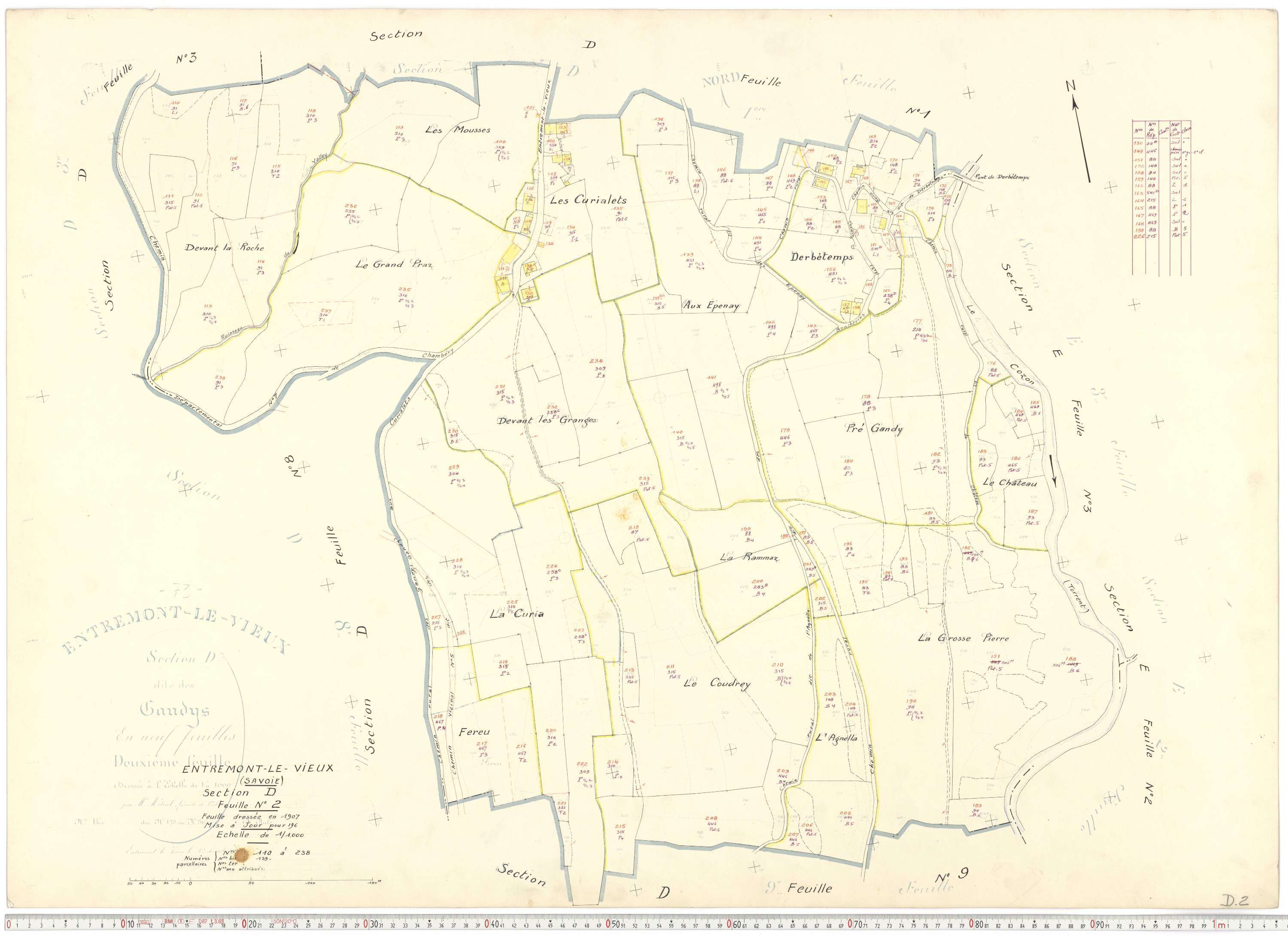 Entremont-le-Vieux - Cadastre rénové, version de travail (1964).