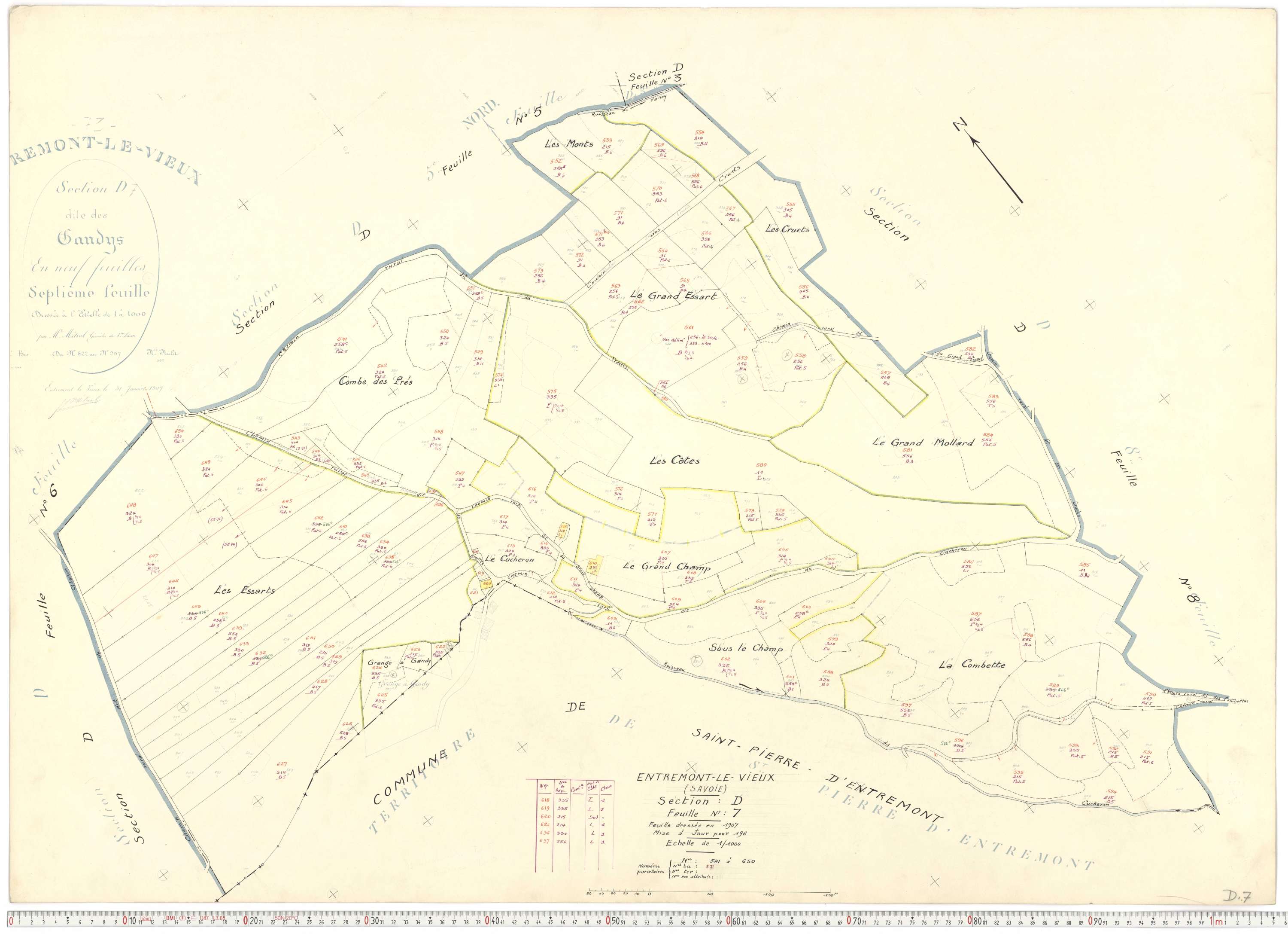 Entremont-le-Vieux - Cadastre rénové, version de travail (1964).