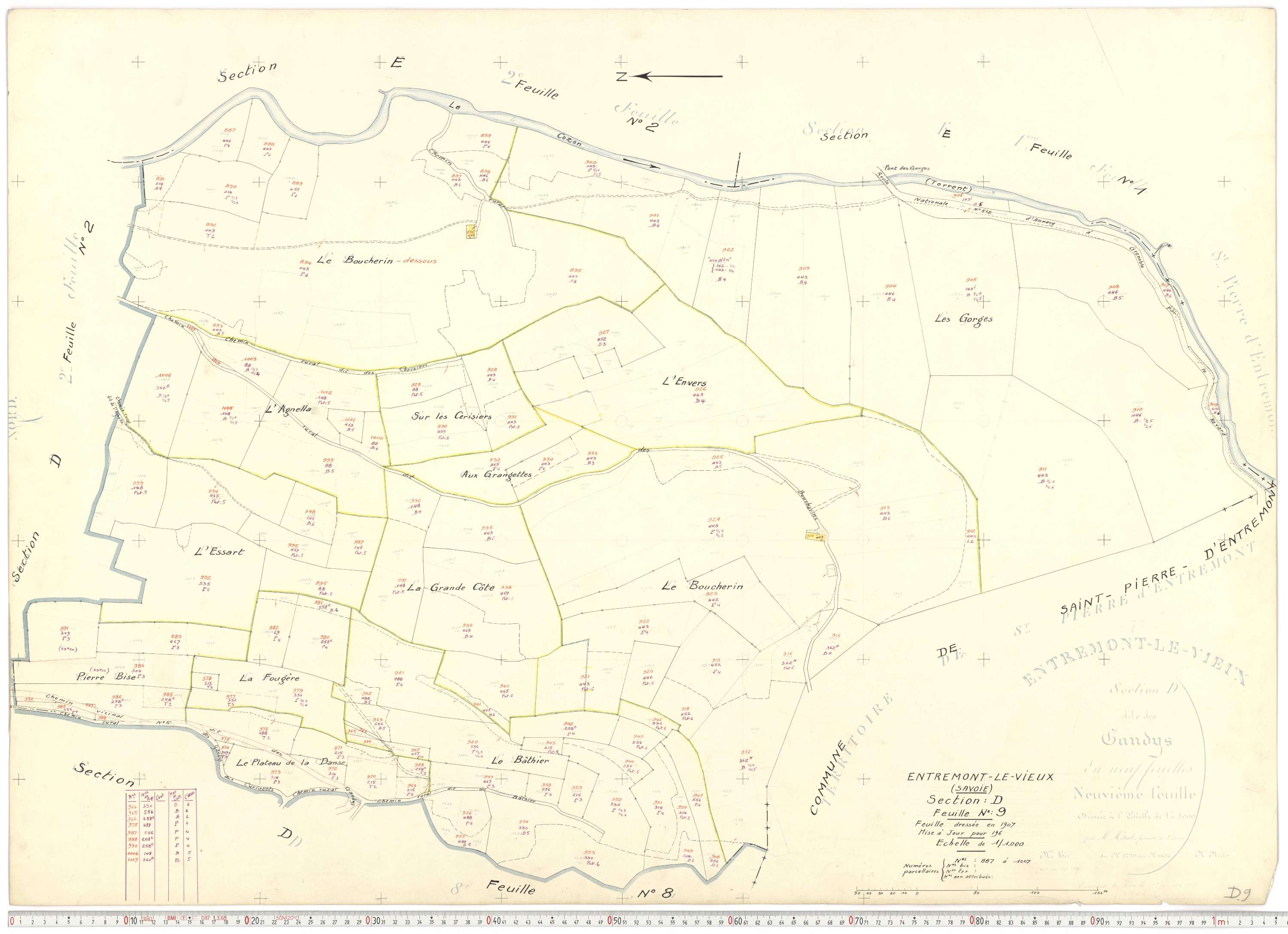 Entremont-le-Vieux - Cadastre rénové, version de travail (1964).