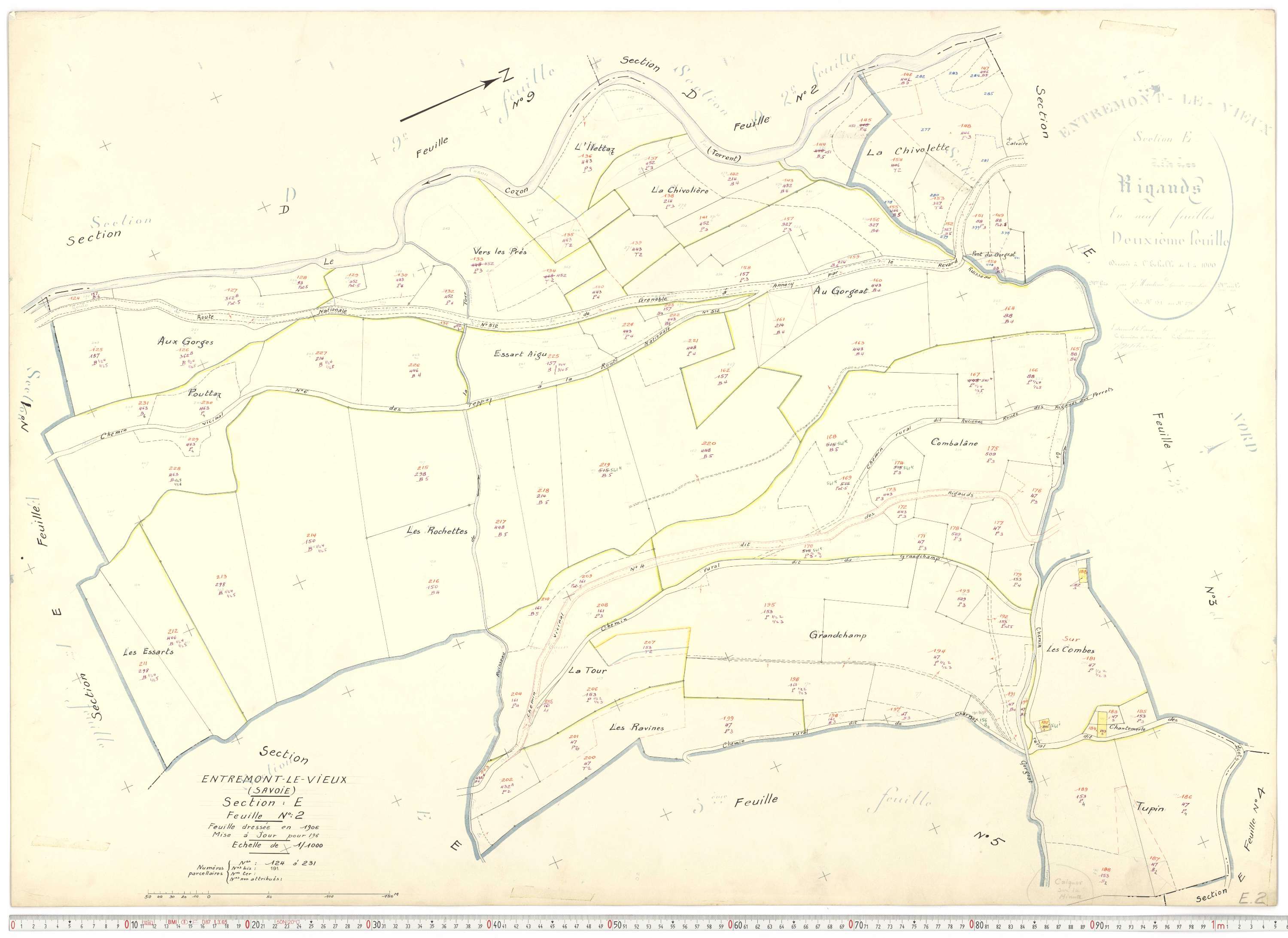 Entremont-le-Vieux - Cadastre rénové, version de travail (1964).