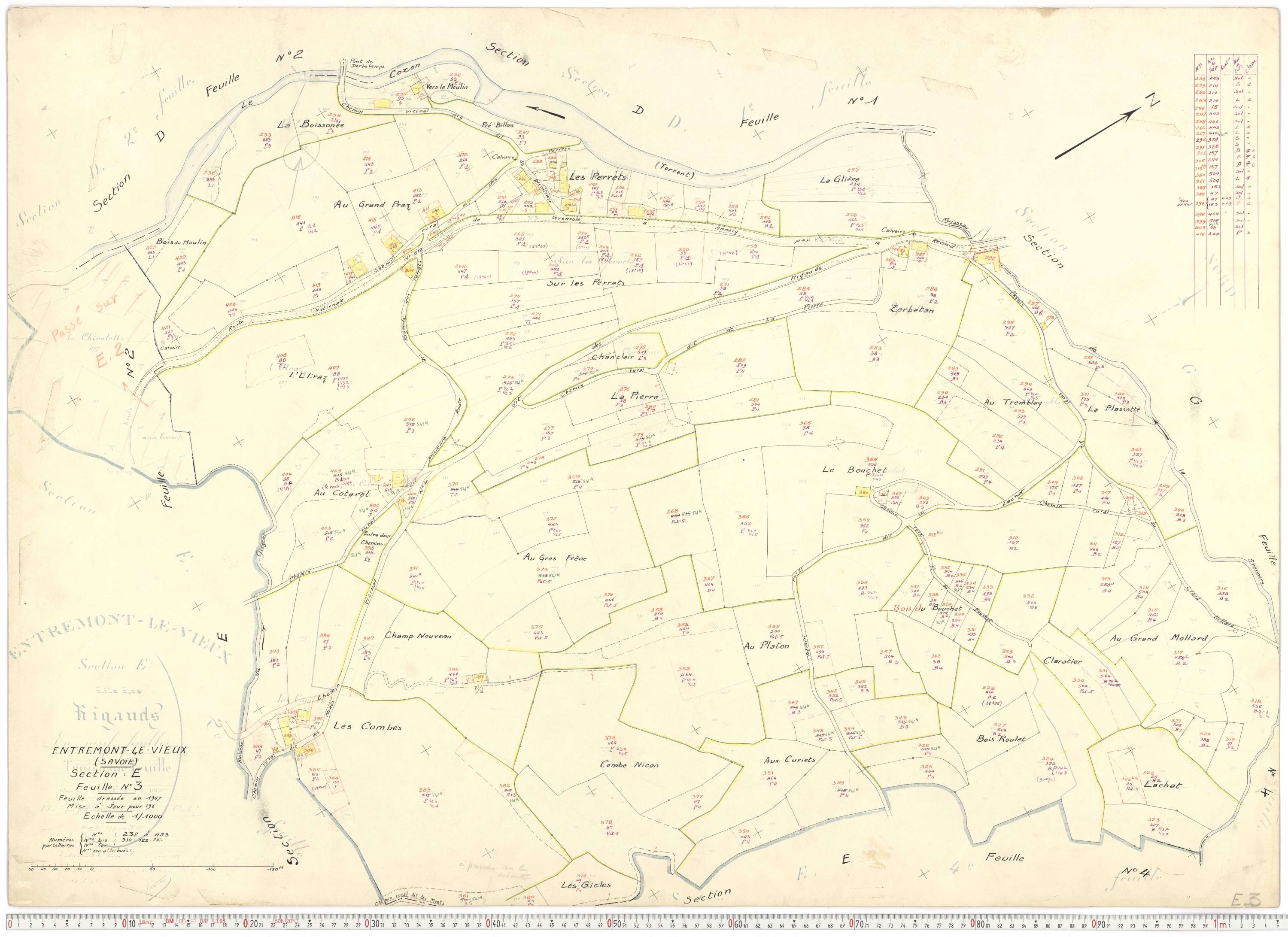 Entremont-le-Vieux - Cadastre rénové, version de travail (1964).