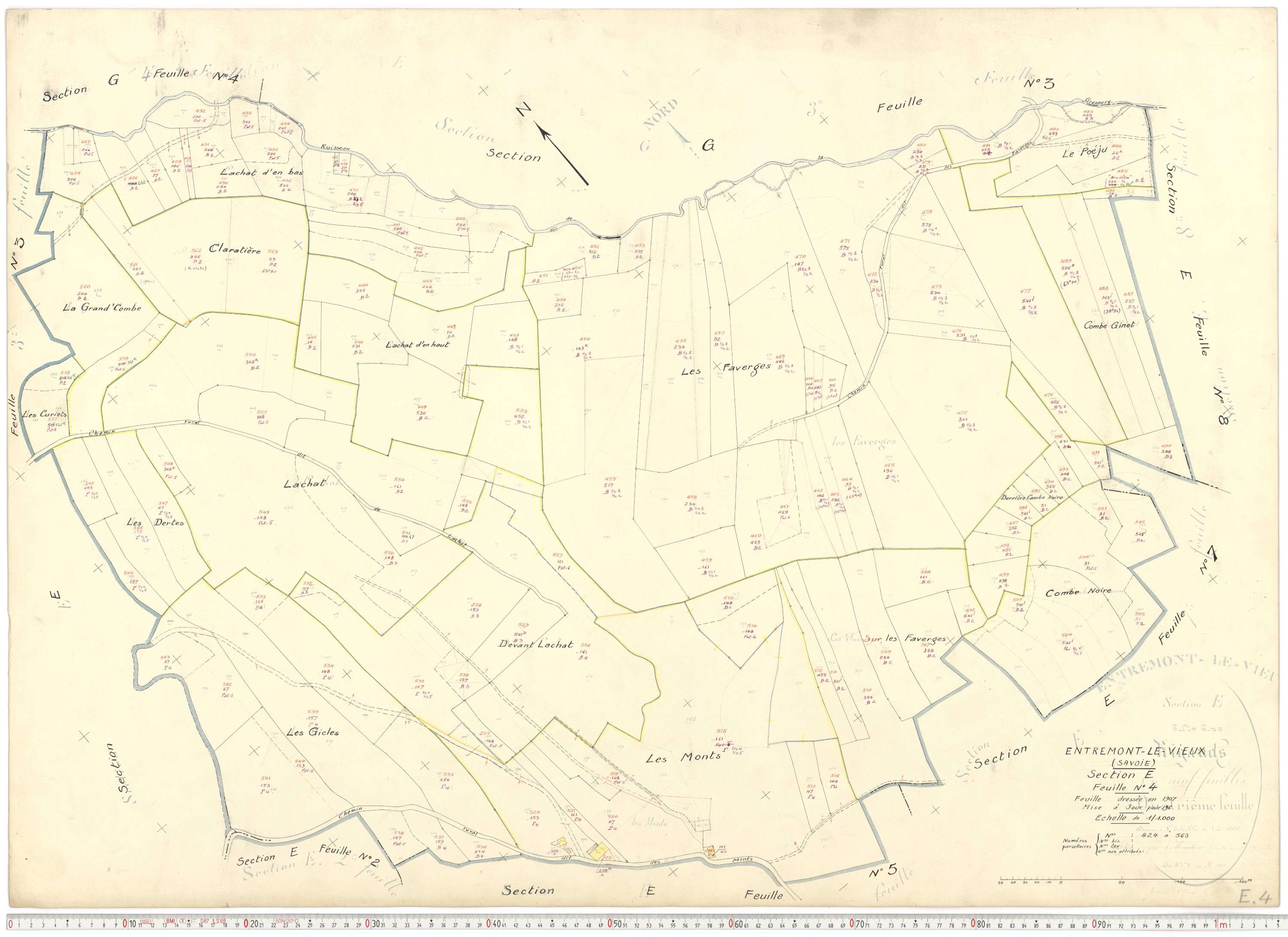 Entremont-le-Vieux - Cadastre rénové, version de travail (1964).