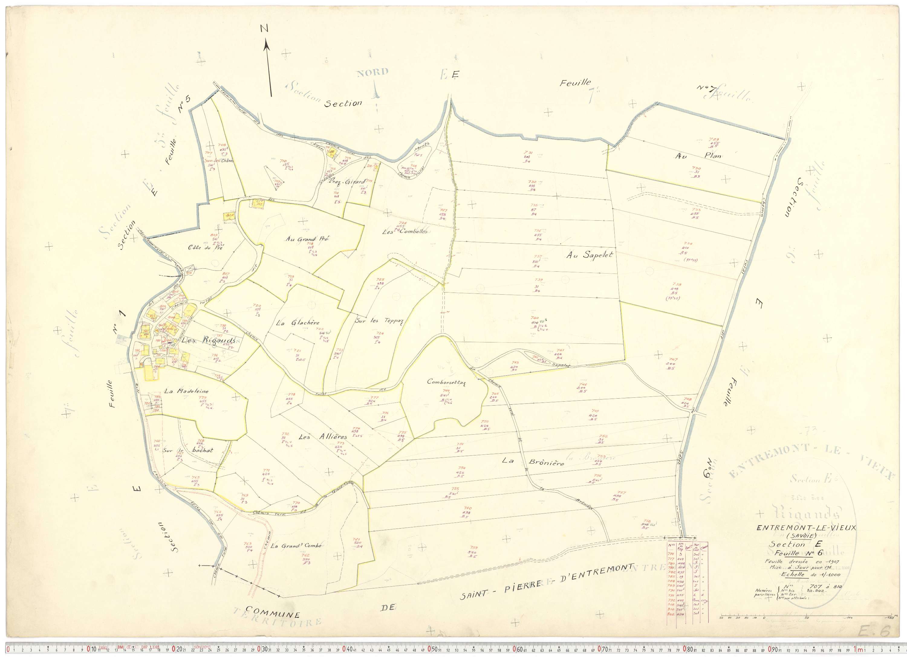 Entremont-le-Vieux - Cadastre rénové, version de travail (1964).