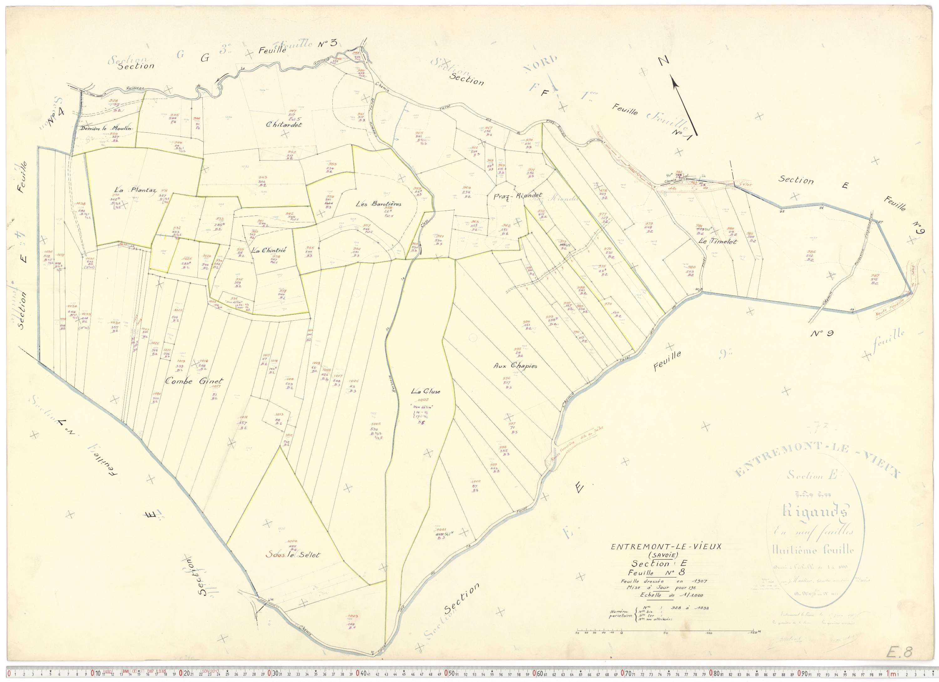 Entremont-le-Vieux - Cadastre rénové, version de travail (1964).