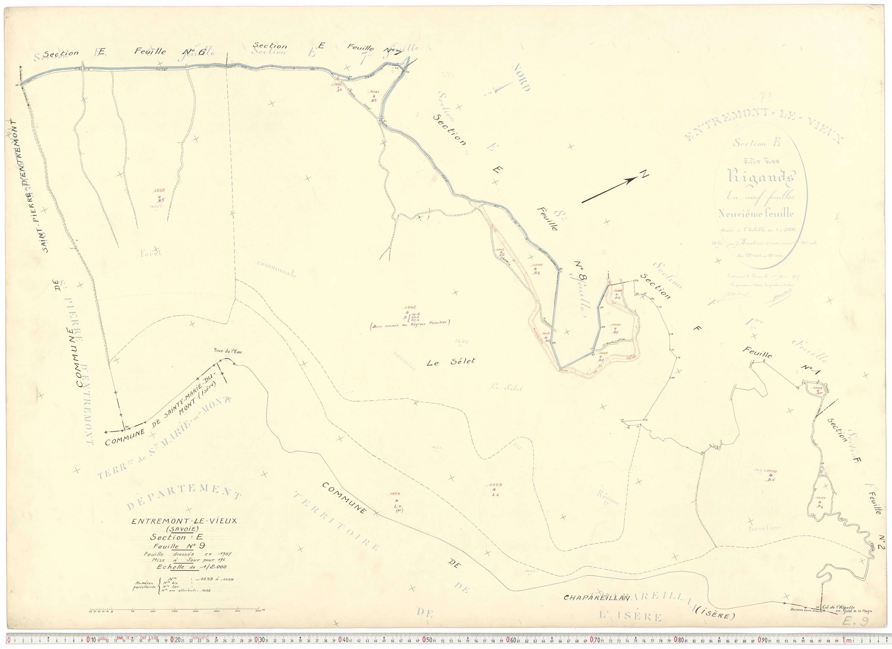 Entremont-le-Vieux - Cadastre rénové, version de travail (1964).