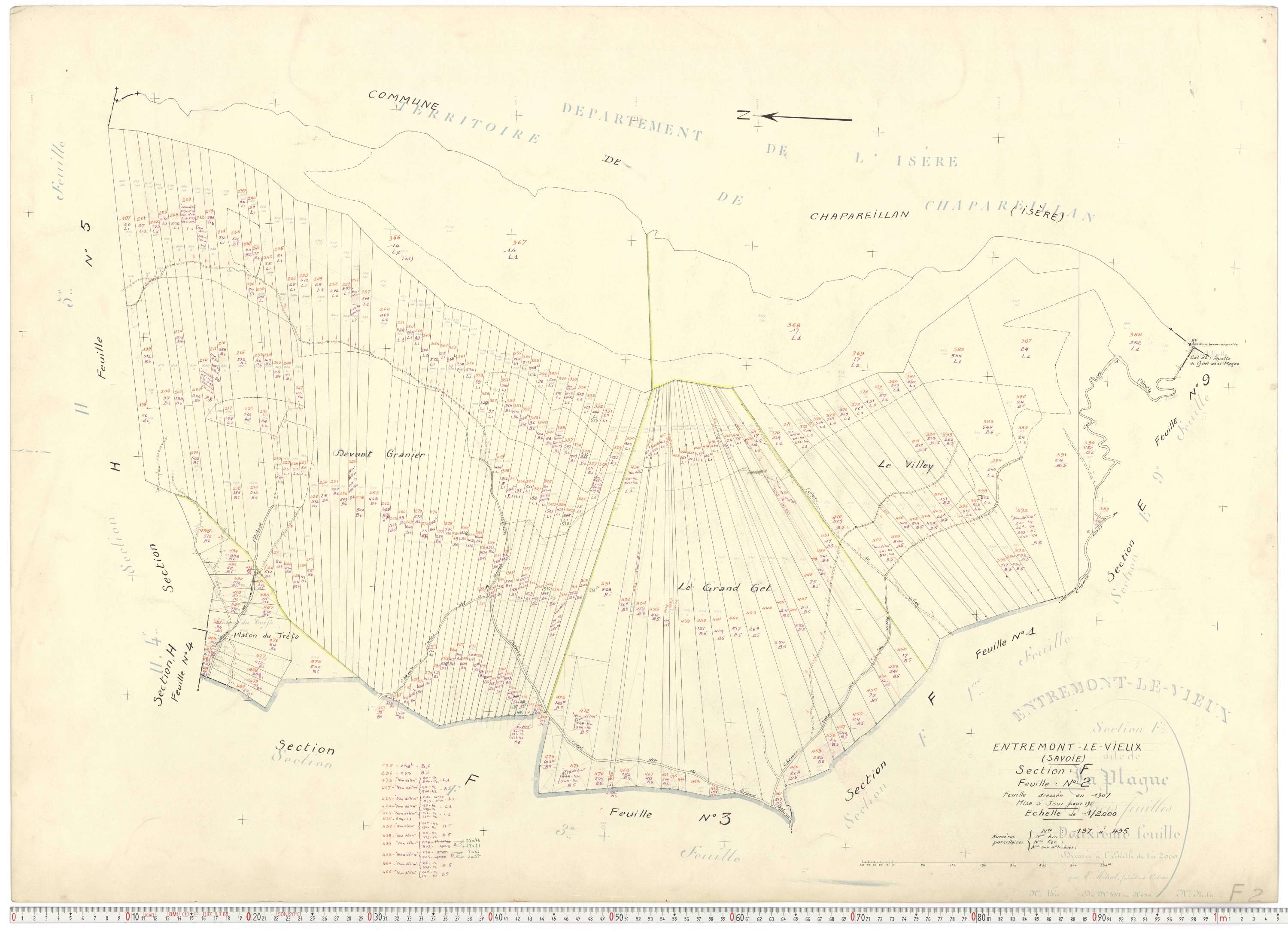 Entremont-le-Vieux - Cadastre rénové, version de travail (1964).