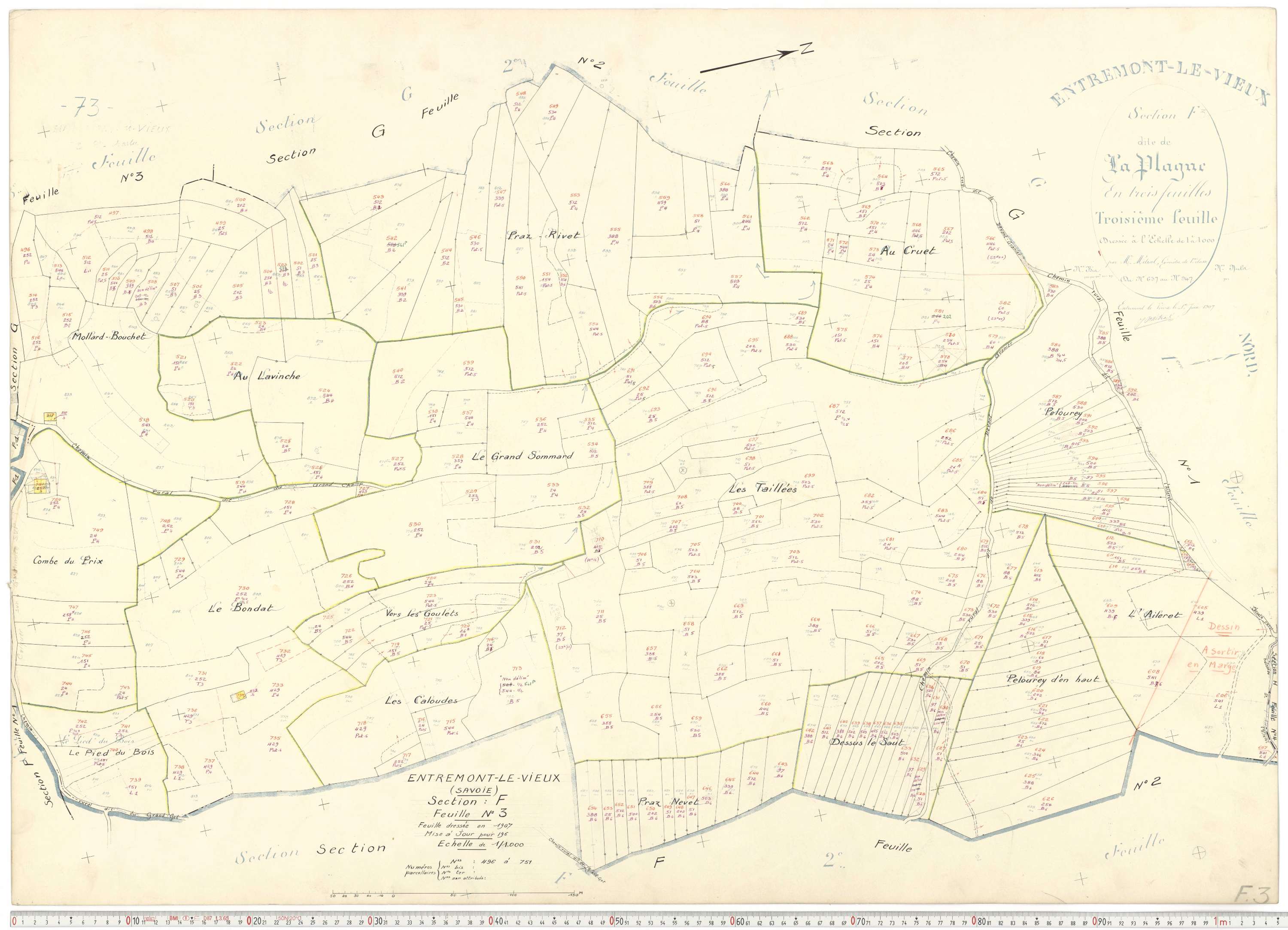 Entremont-le-Vieux - Cadastre rénové, version de travail (1964).