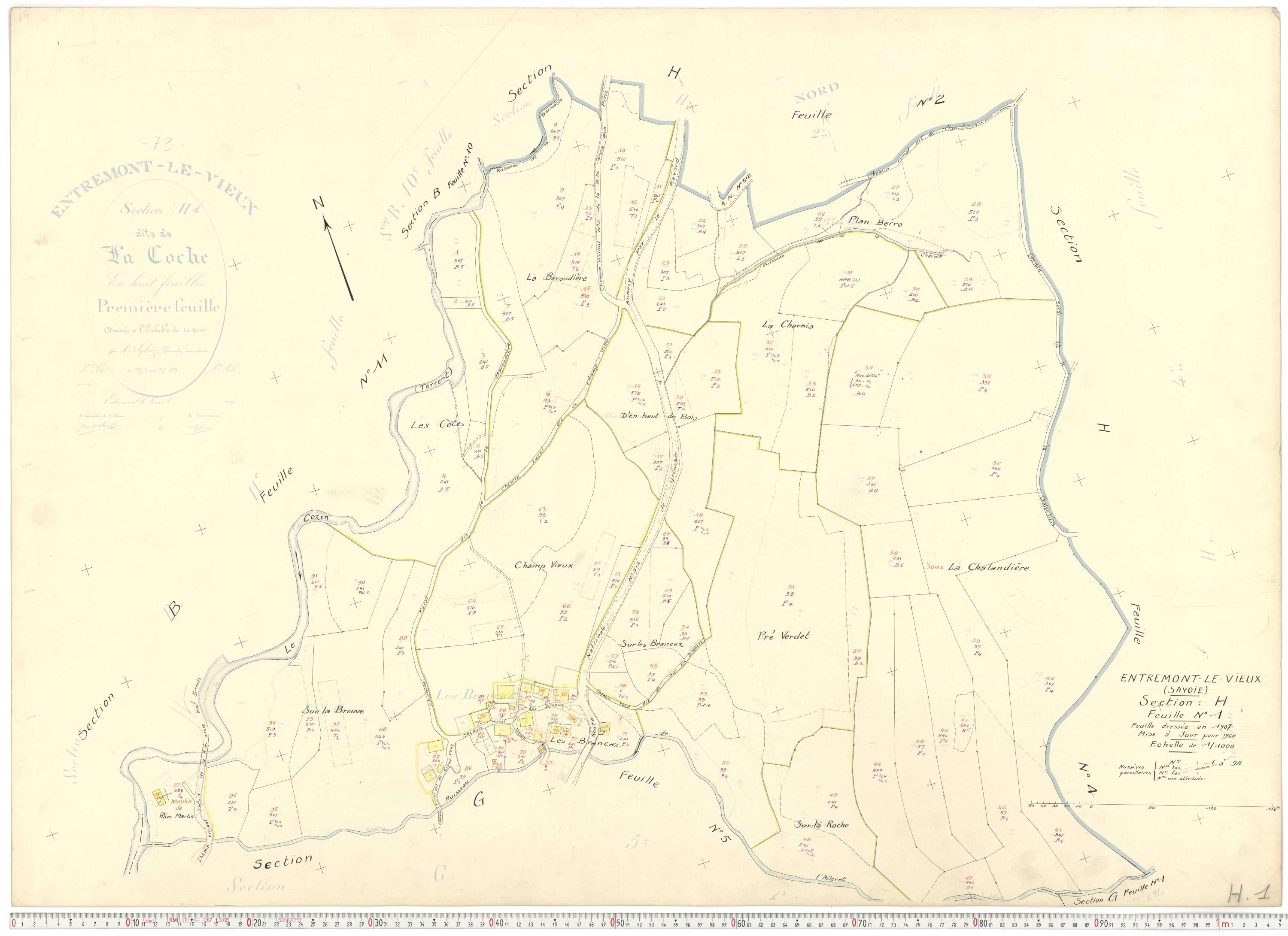 Entremont-le-Vieux - Cadastre rénové, version de travail (1964).