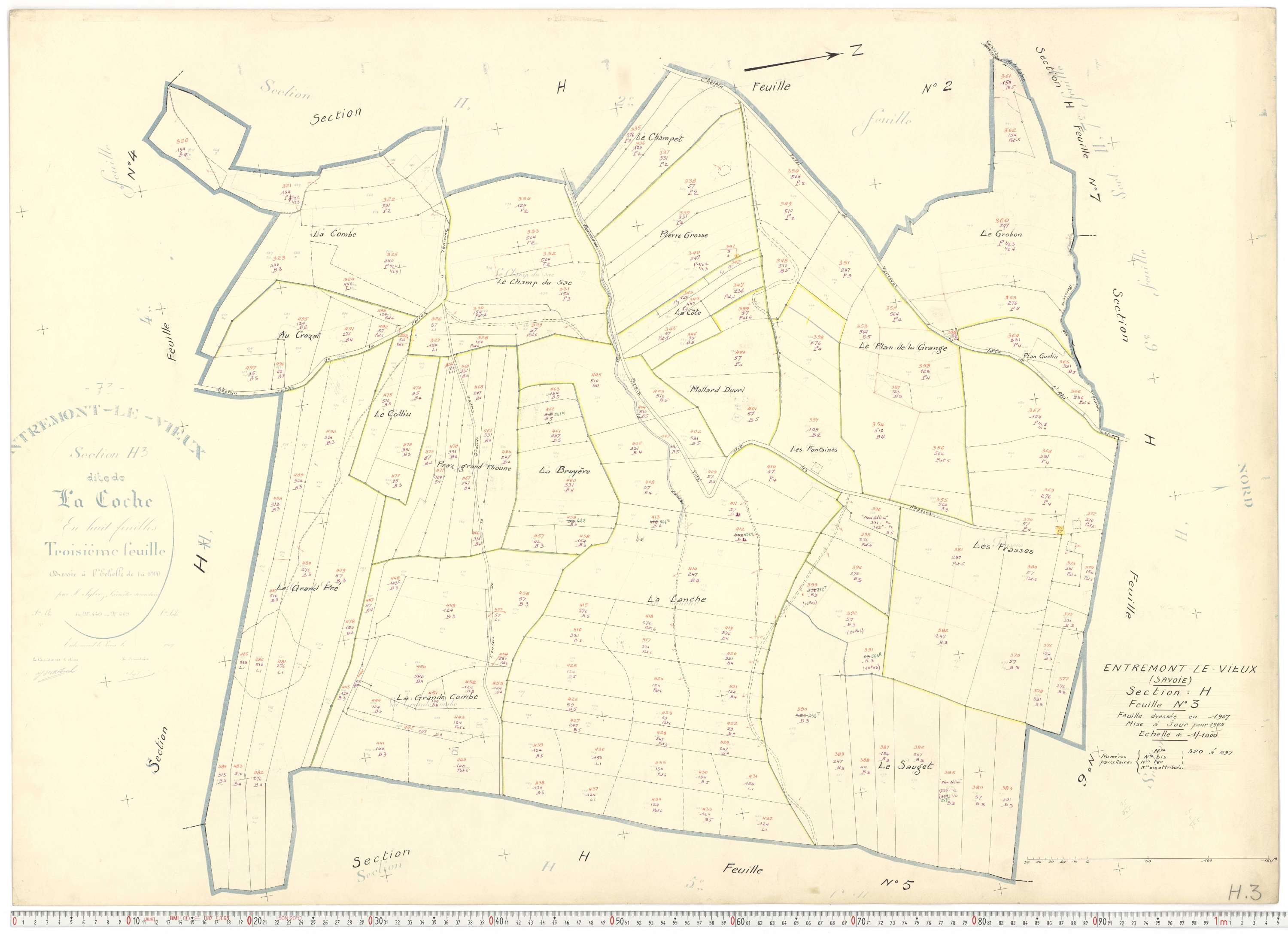 Entremont-le-Vieux - Cadastre rénové, version de travail (1964).