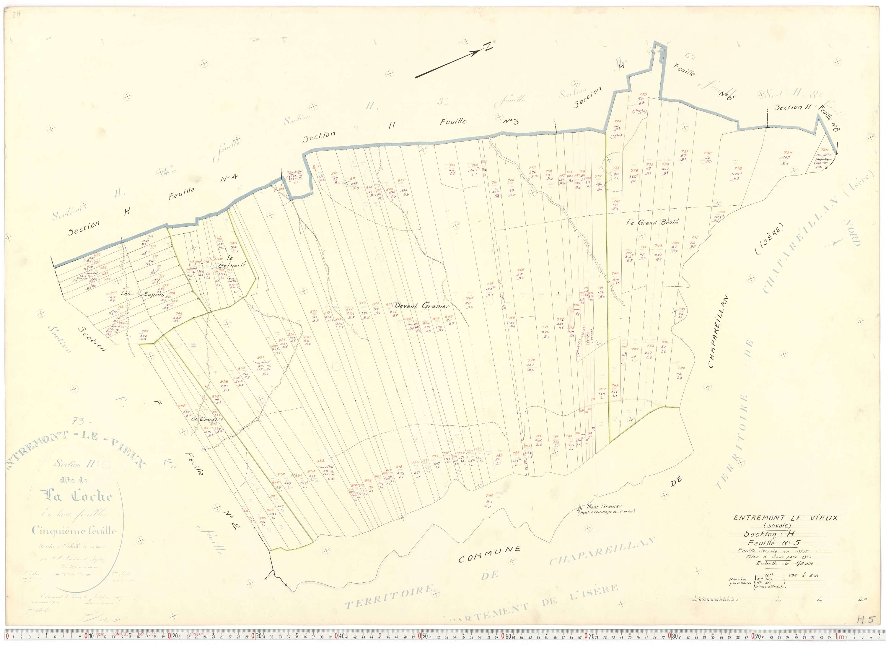 Entremont-le-Vieux - Cadastre rénové, version de travail (1964).