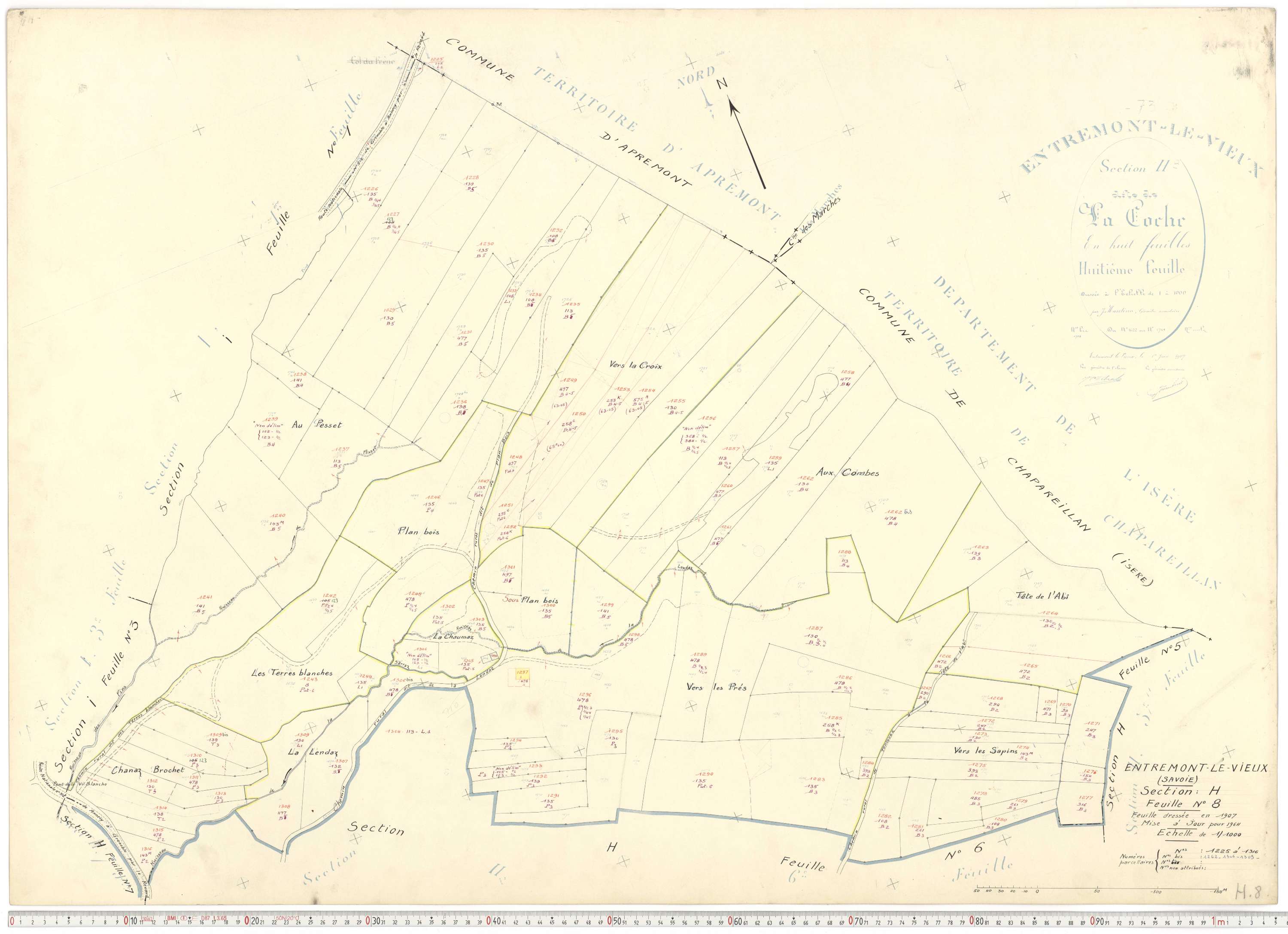 Entremont-le-Vieux - Cadastre rénové, version de travail (1964).