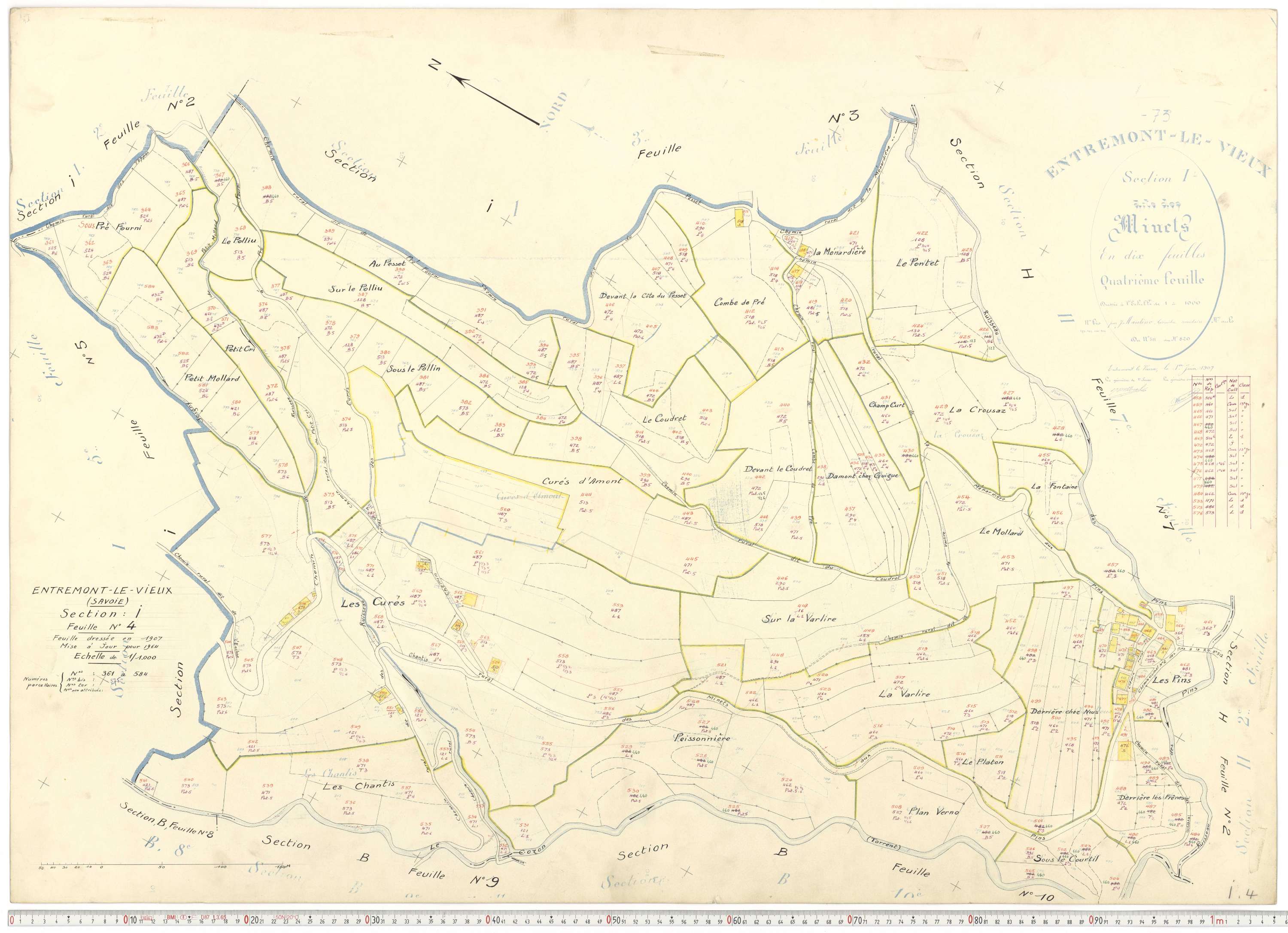 Entremont-le-Vieux - Cadastre rénové, version de travail (1964).