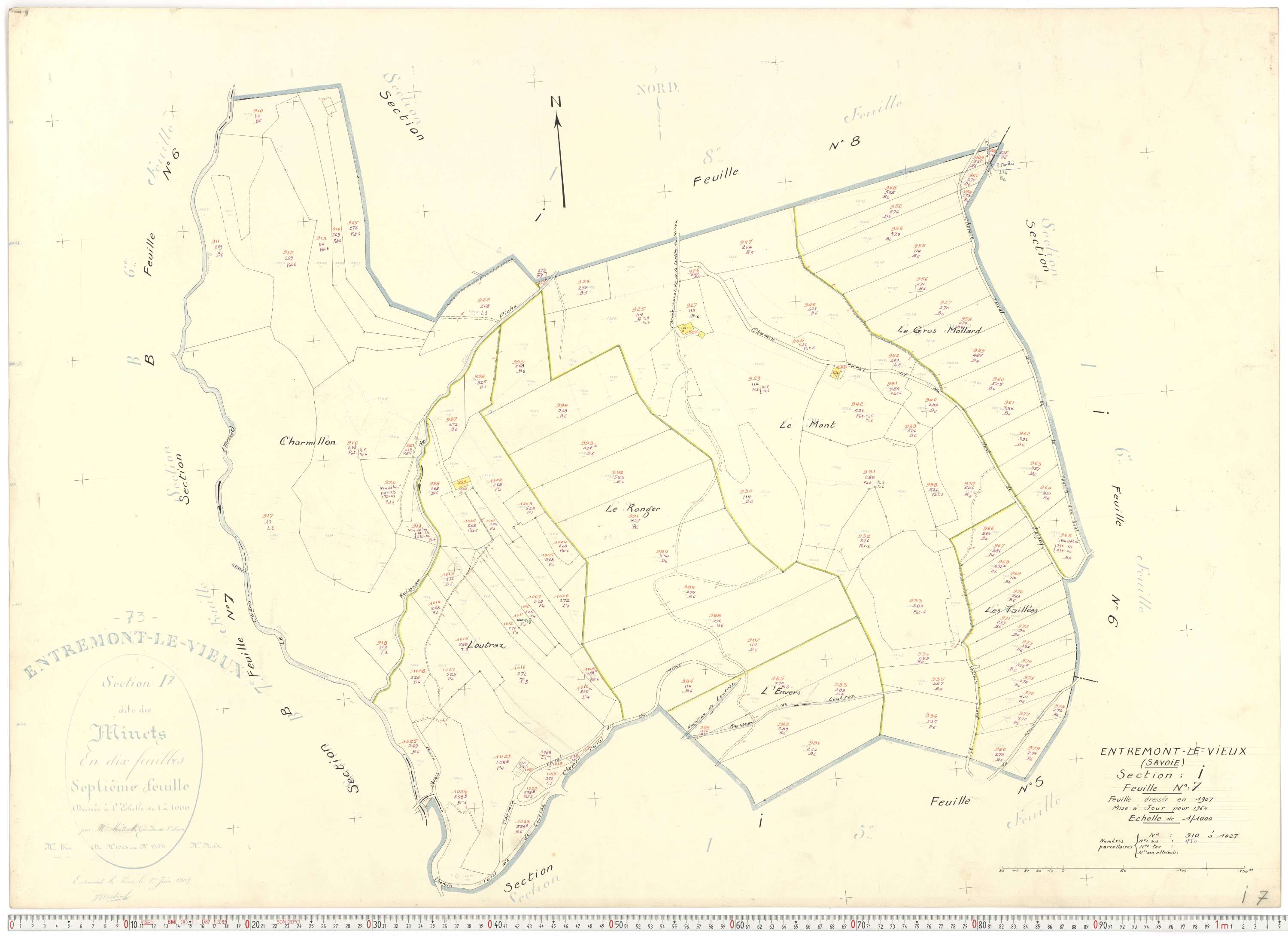 Entremont-le-Vieux - Cadastre rénové, version de travail (1964).