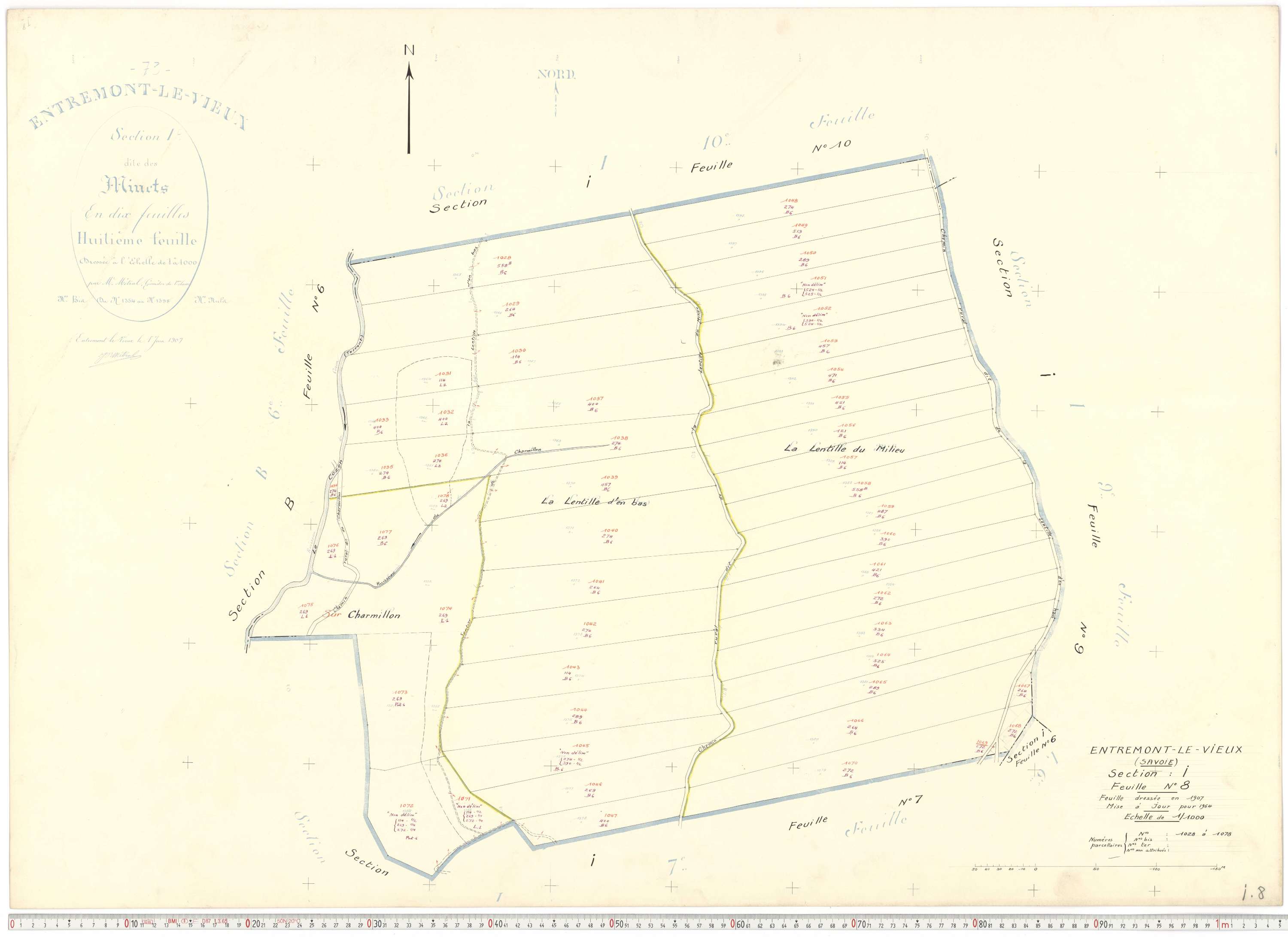 Entremont-le-Vieux - Cadastre rénové, version de travail (1964).