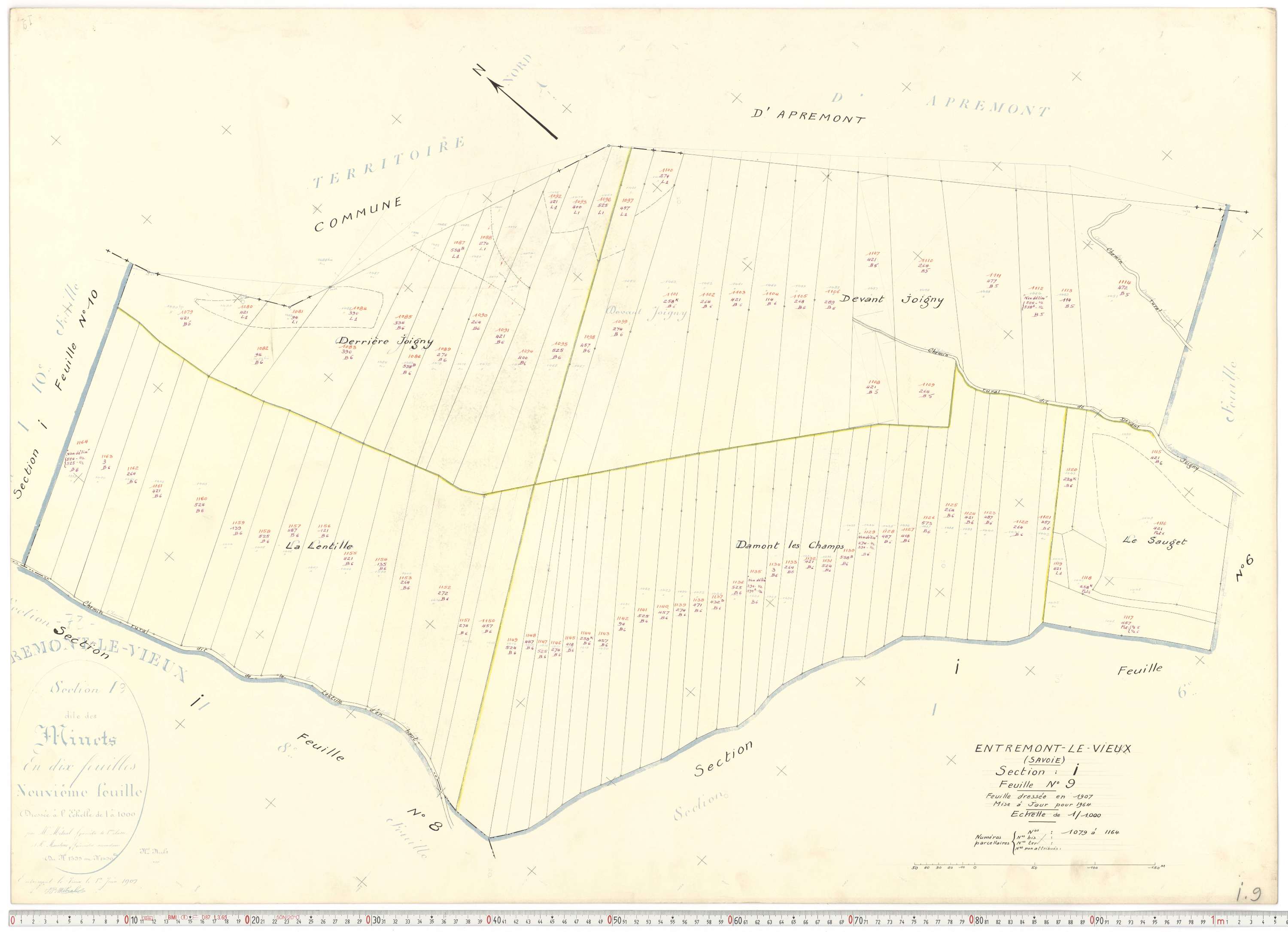 Entremont-le-Vieux - Cadastre rénové, version de travail (1964).