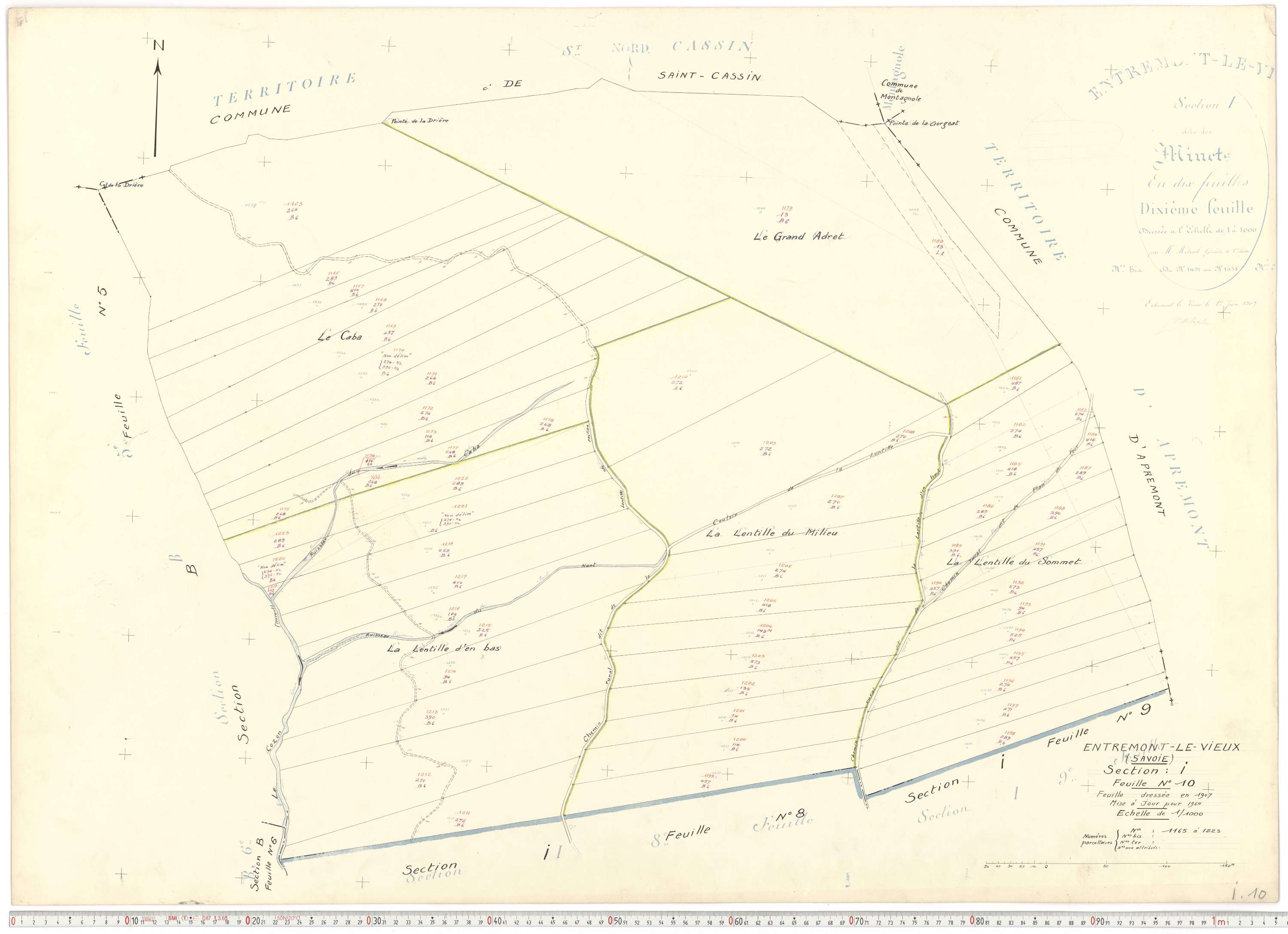 Entremont-le-Vieux - Cadastre rénové, version de travail (1964).