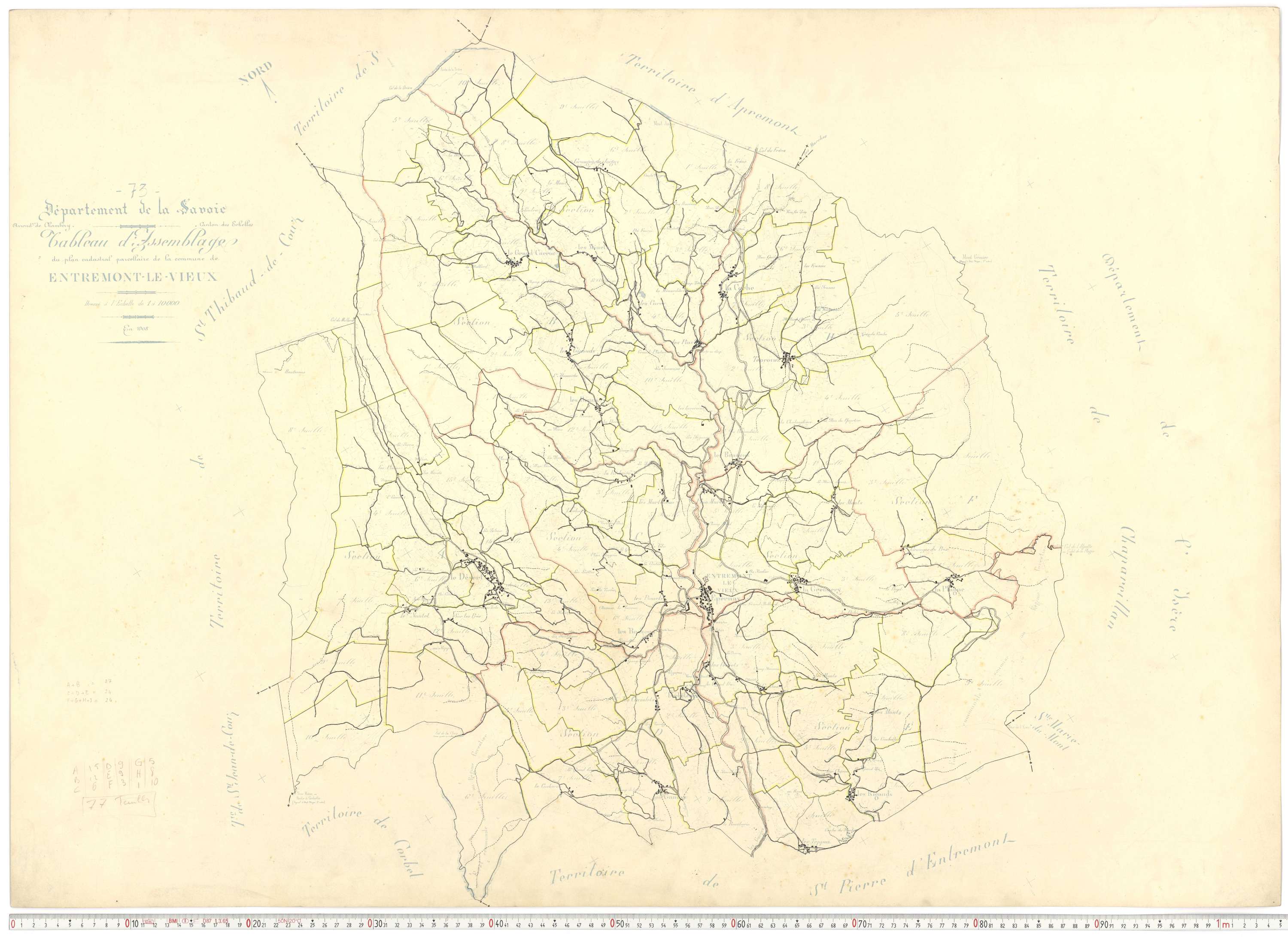 Entremont-le-Vieux - Cadastre rénové, version de travail (1964).