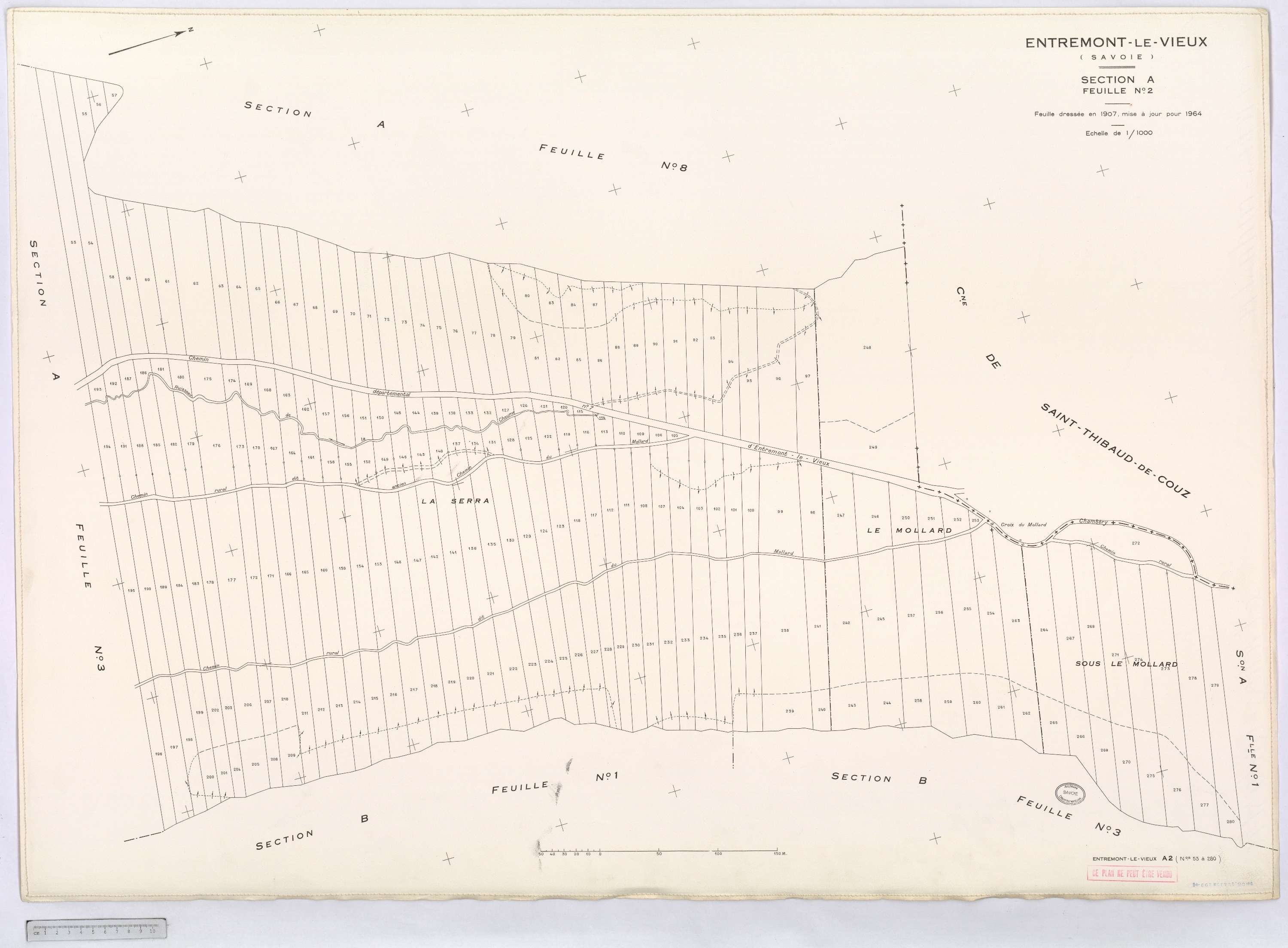 Entremont-le-Vieux - Cadastre rénové, version définitive (1964).
