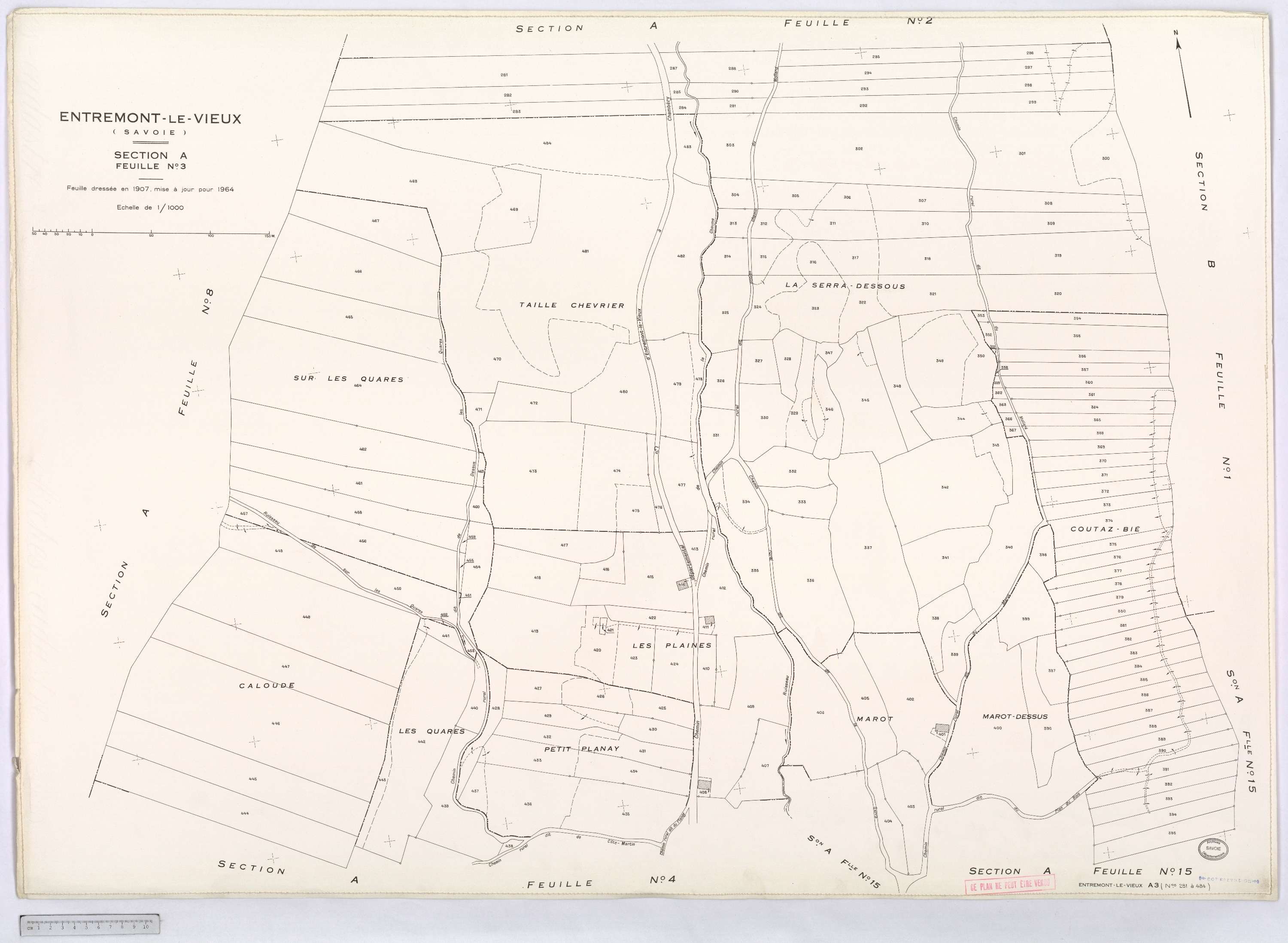 Entremont-le-Vieux - Cadastre rénové, version définitive (1964).