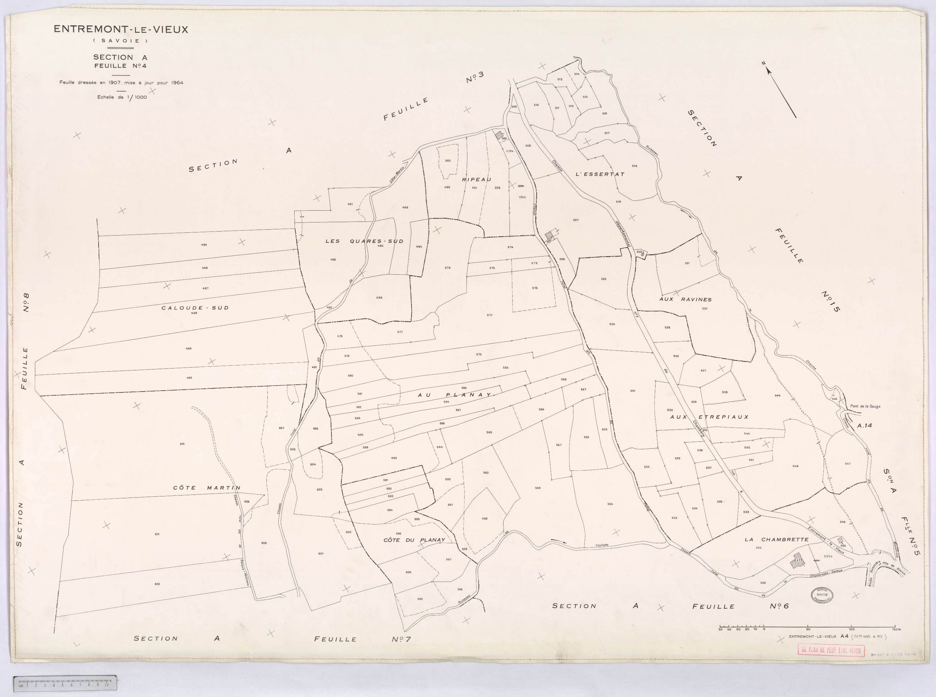 Entremont-le-Vieux - Cadastre rénové, version définitive (1964).
