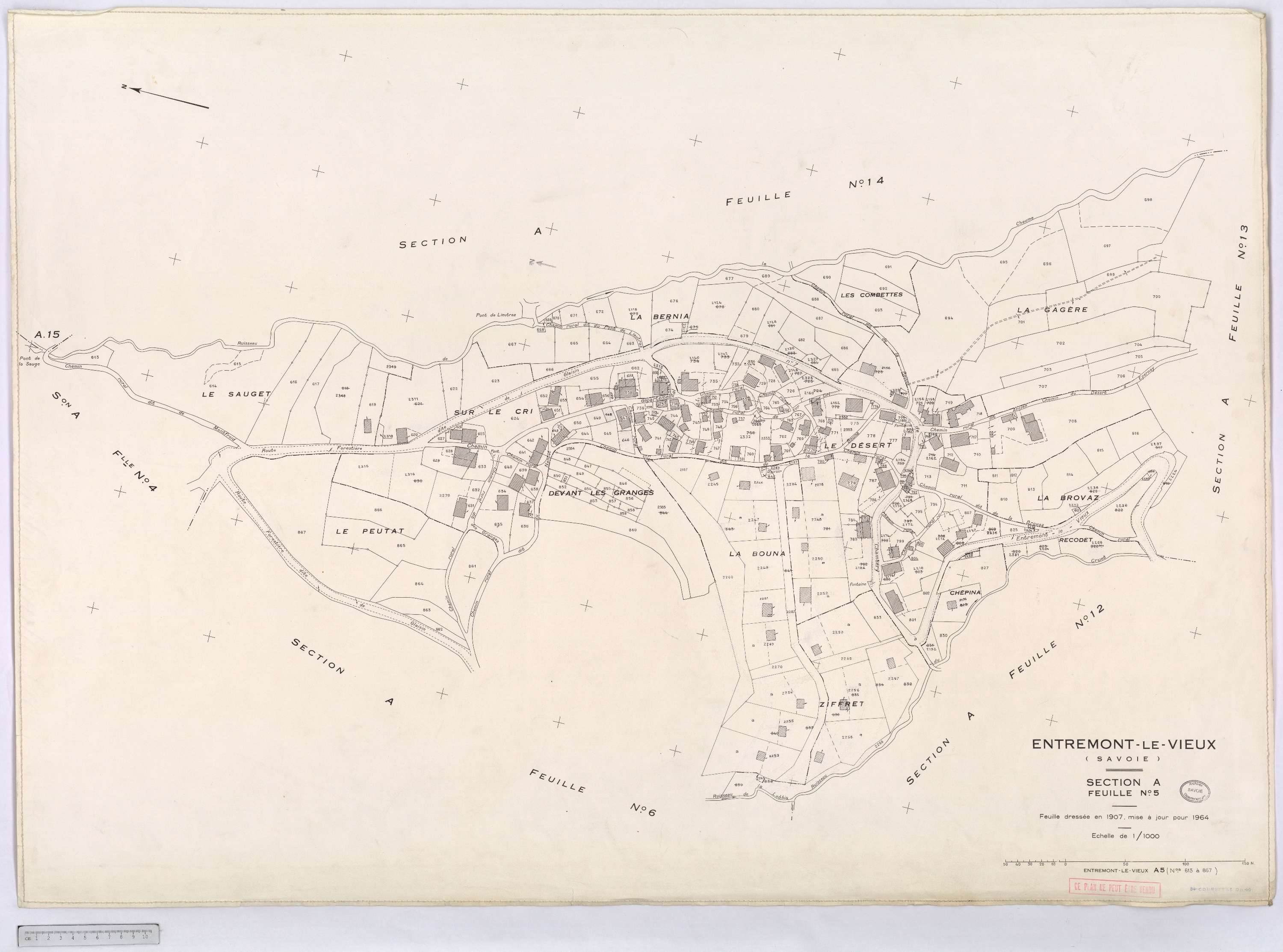Entremont-le-Vieux - Cadastre rénové, version définitive (1964).
