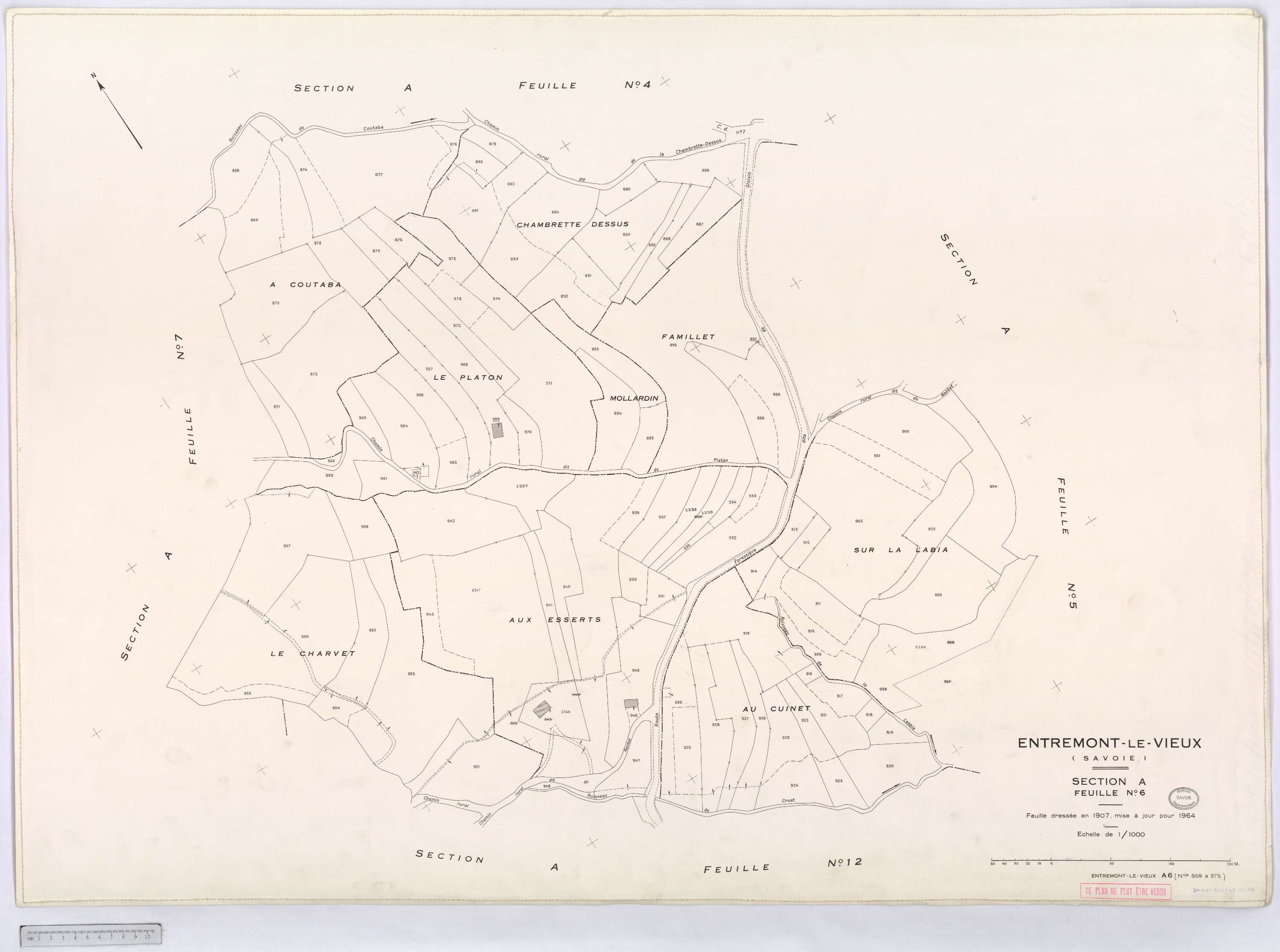 Entremont-le-Vieux - Cadastre rénové, version définitive (1964).