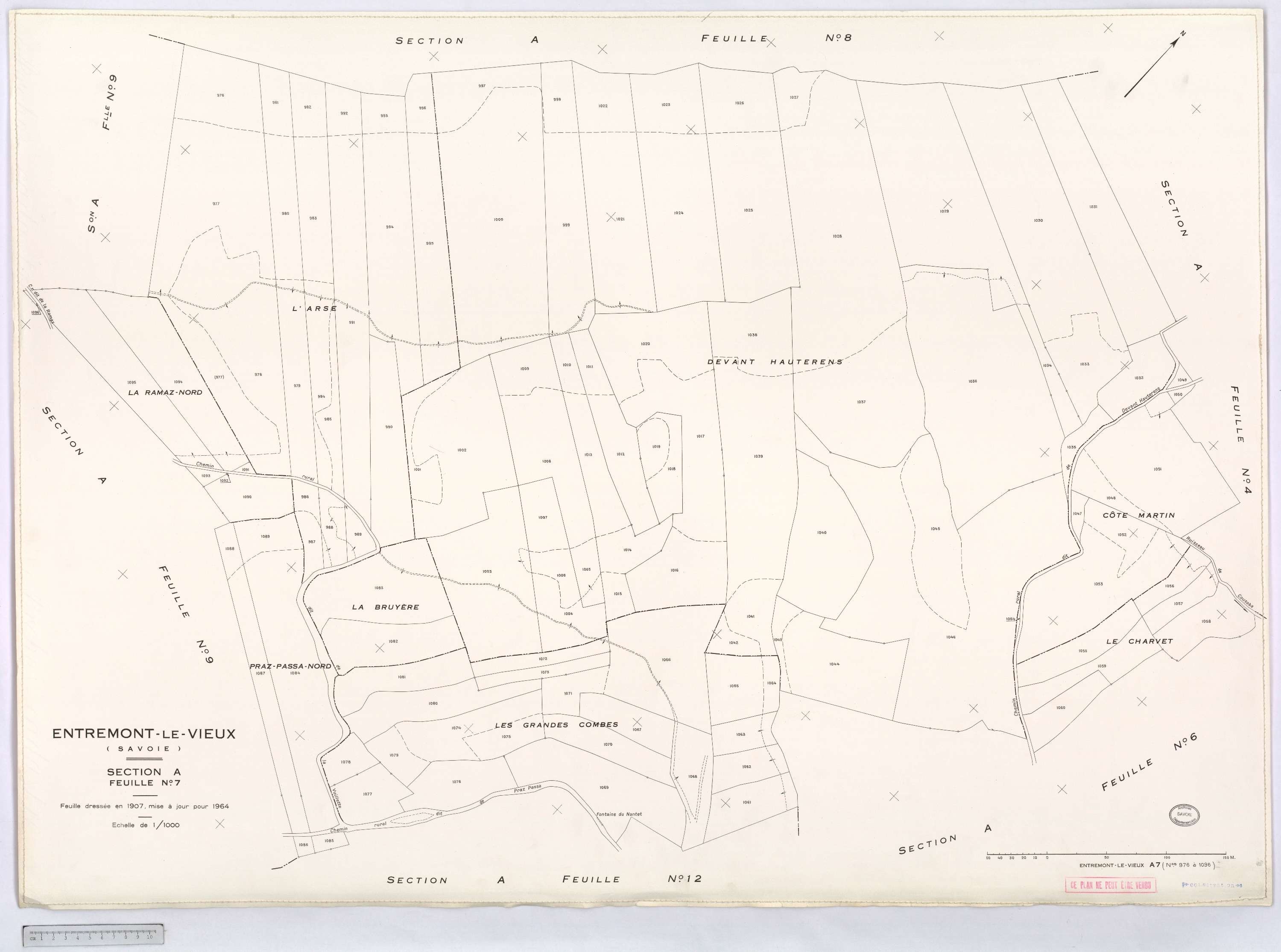 Entremont-le-Vieux - Cadastre rénové, version définitive (1964).