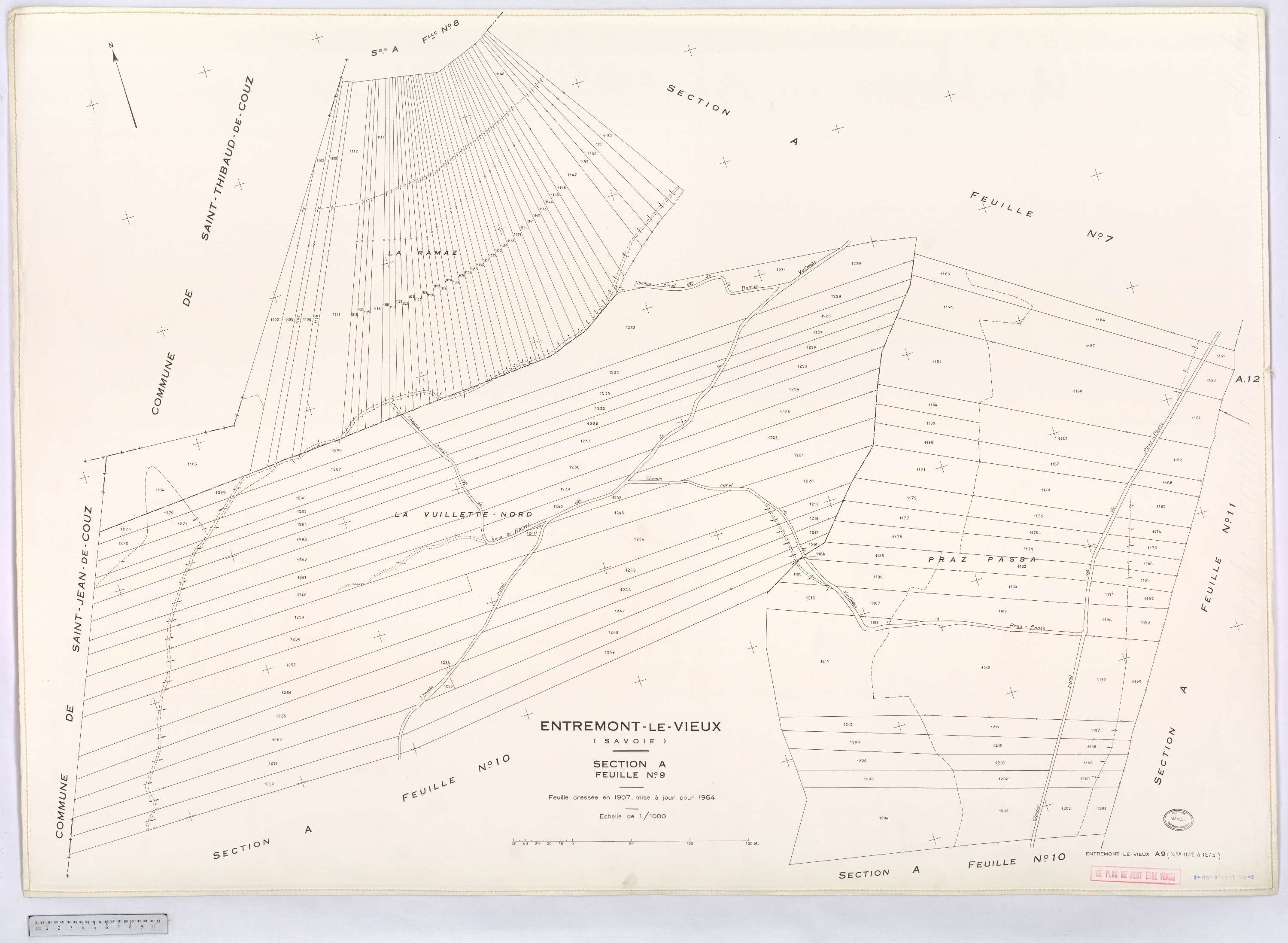 Entremont-le-Vieux - Cadastre rénové, version définitive (1964).