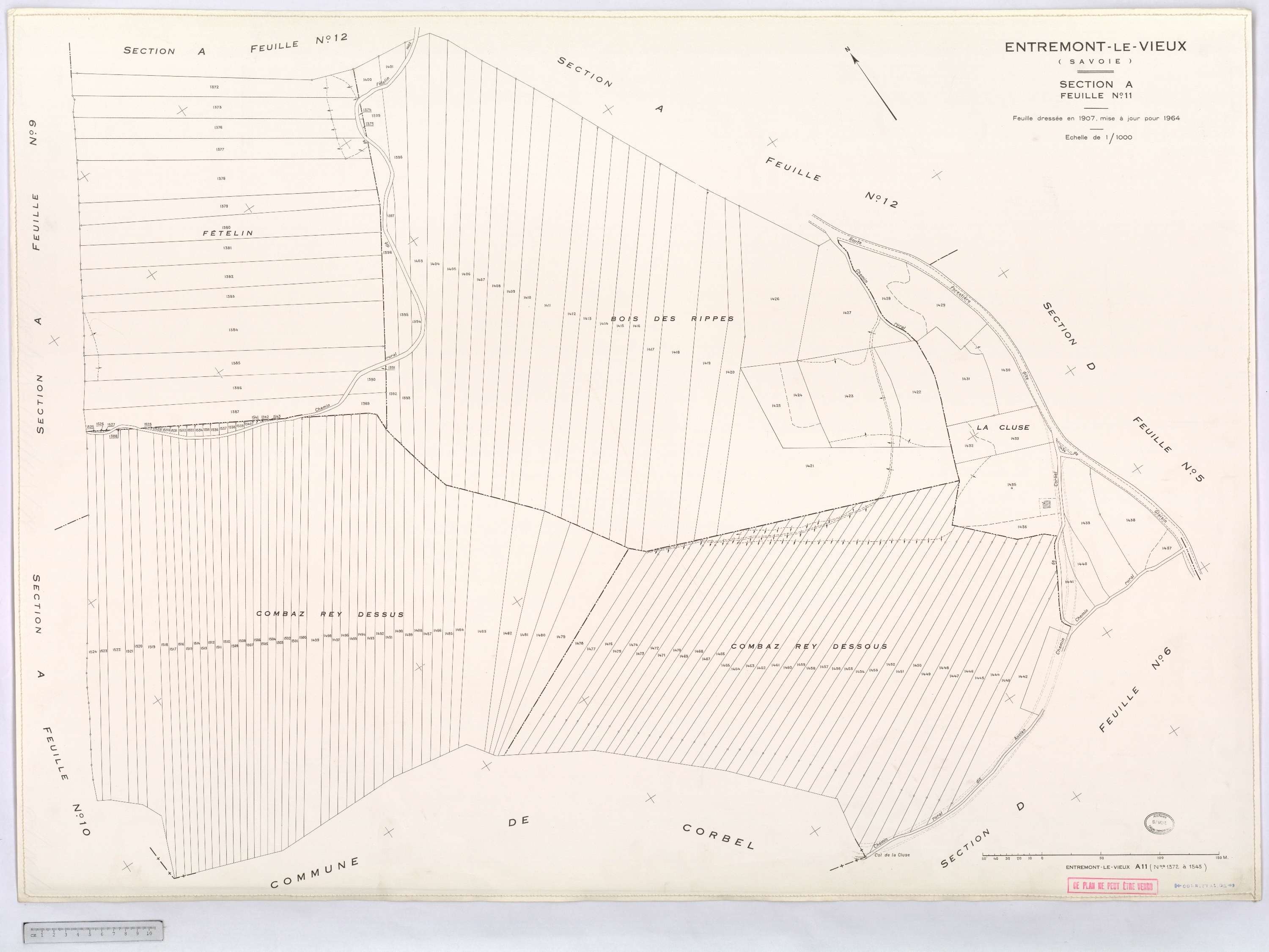 Entremont-le-Vieux - Cadastre rénové, version définitive (1964).