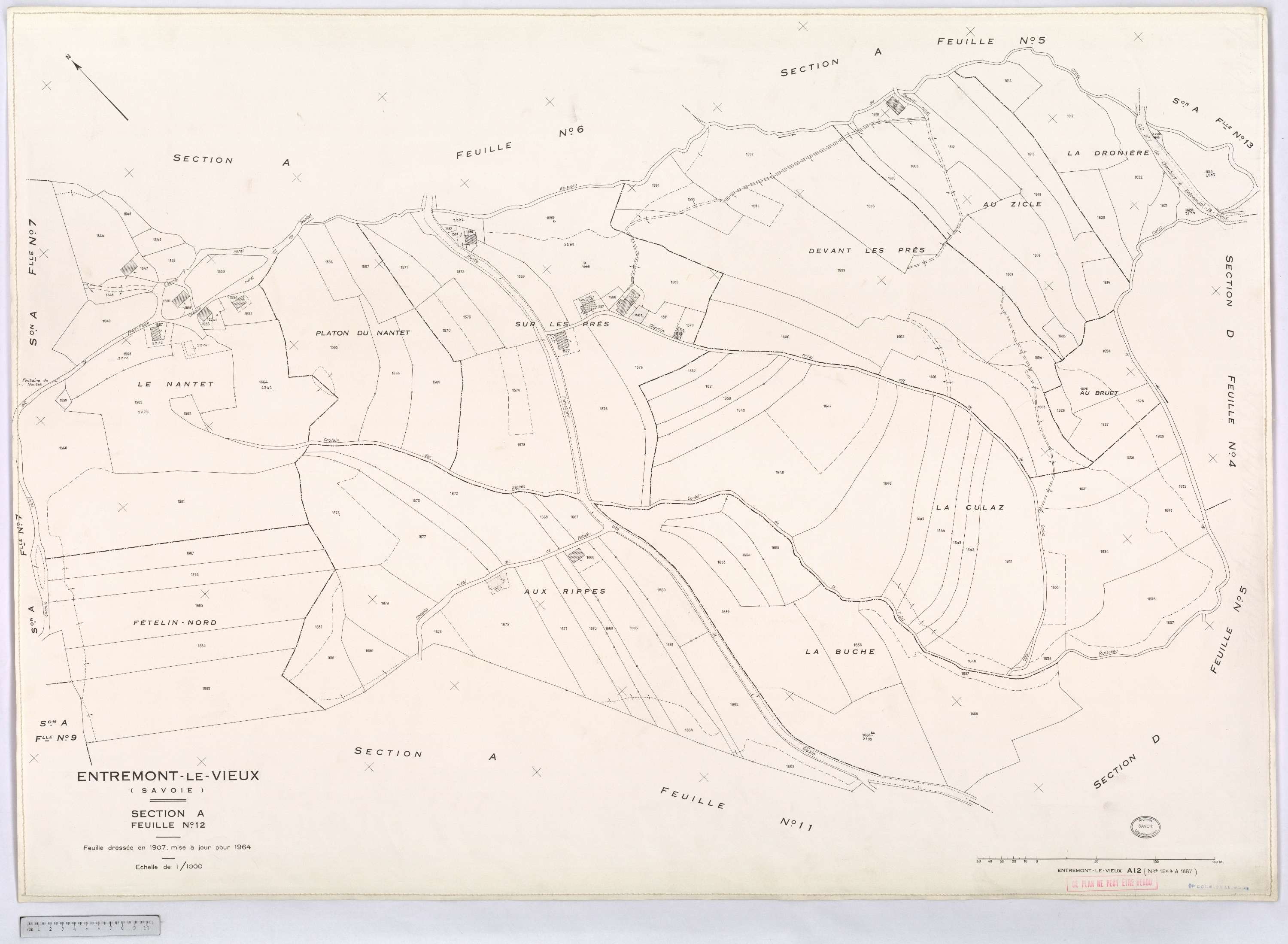 Entremont-le-Vieux - Cadastre rénové, version définitive (1964).