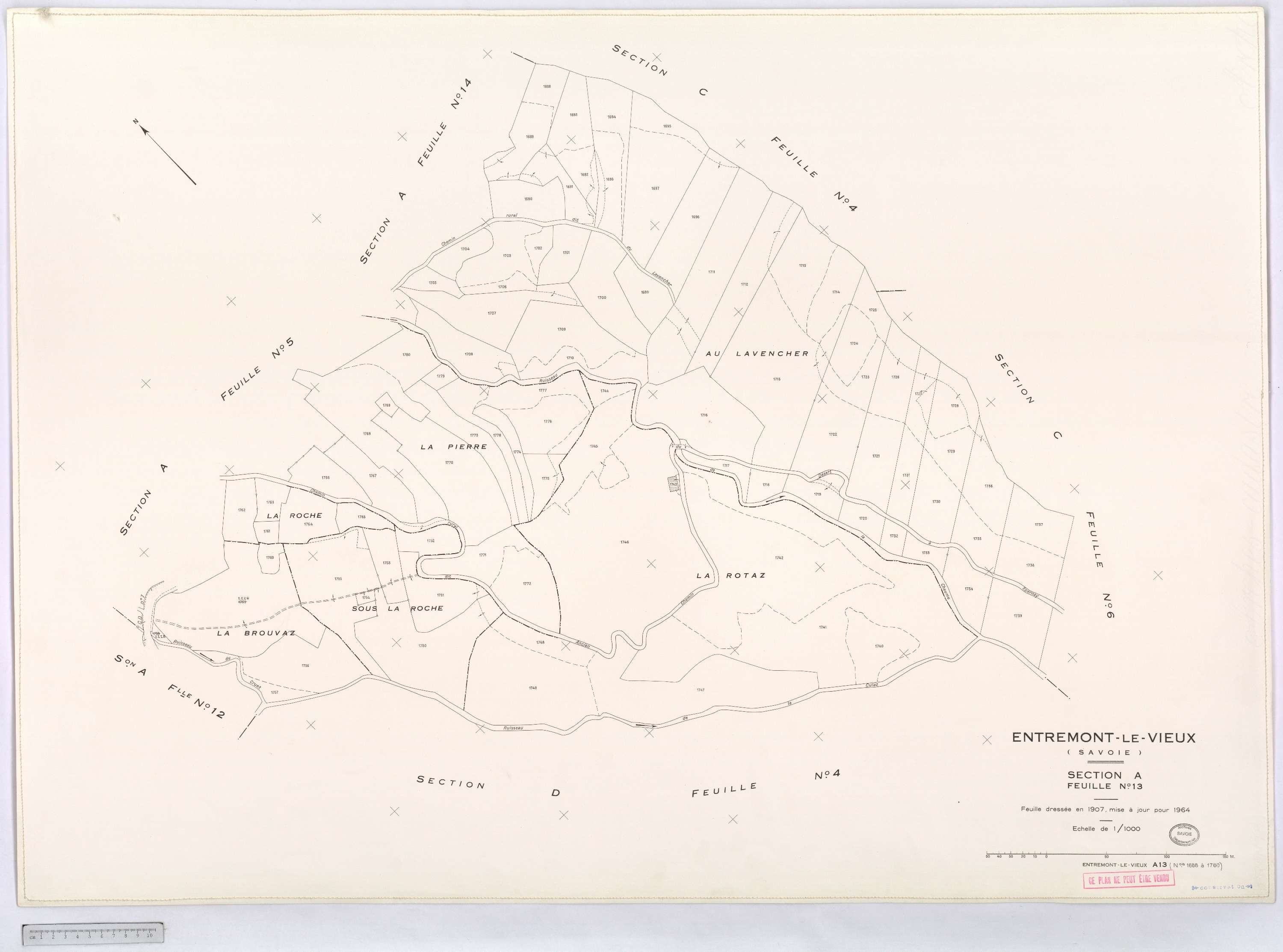 Entremont-le-Vieux - Cadastre rénové, version définitive (1964).