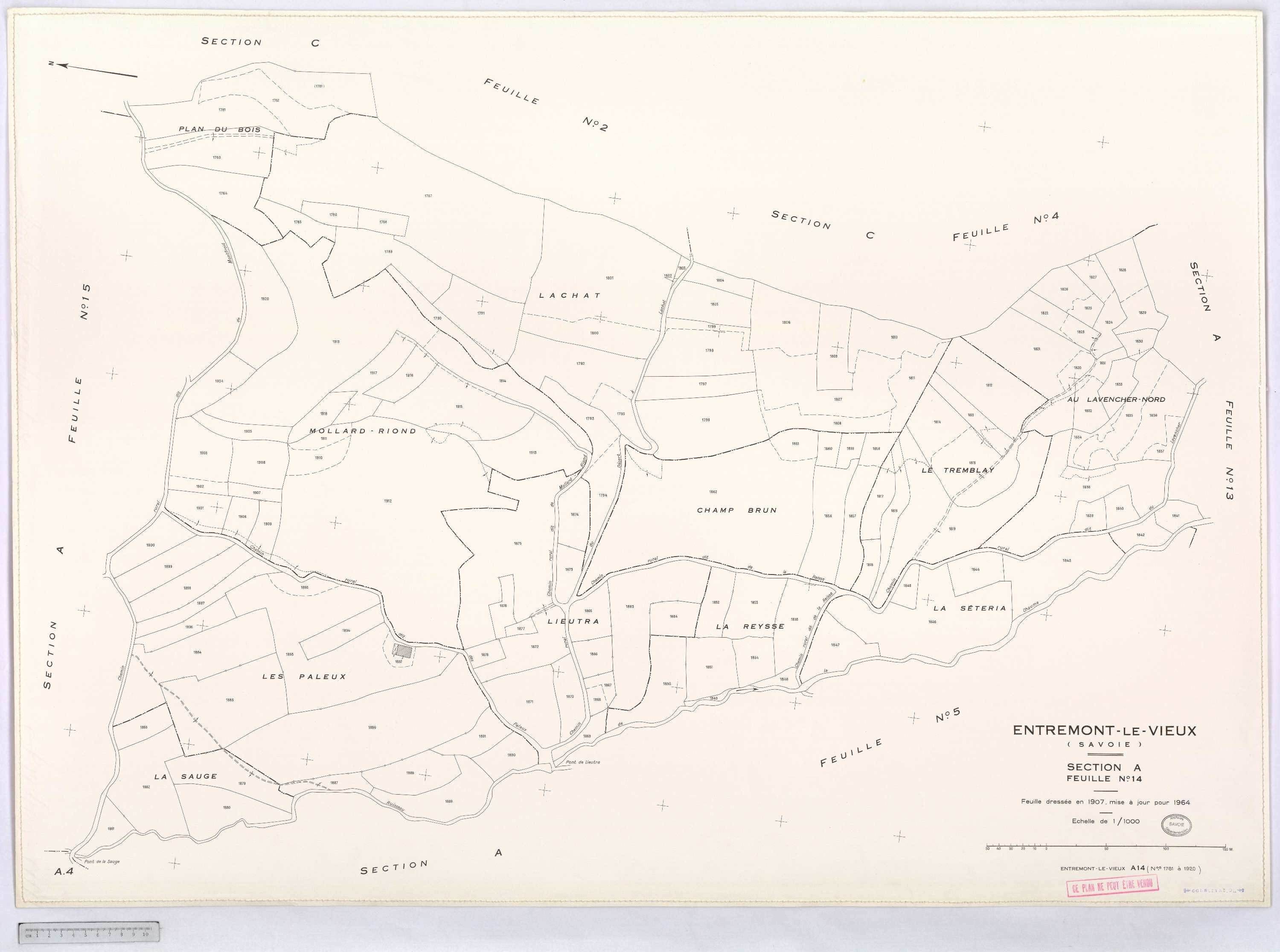 Entremont-le-Vieux - Cadastre rénové, version définitive (1964).