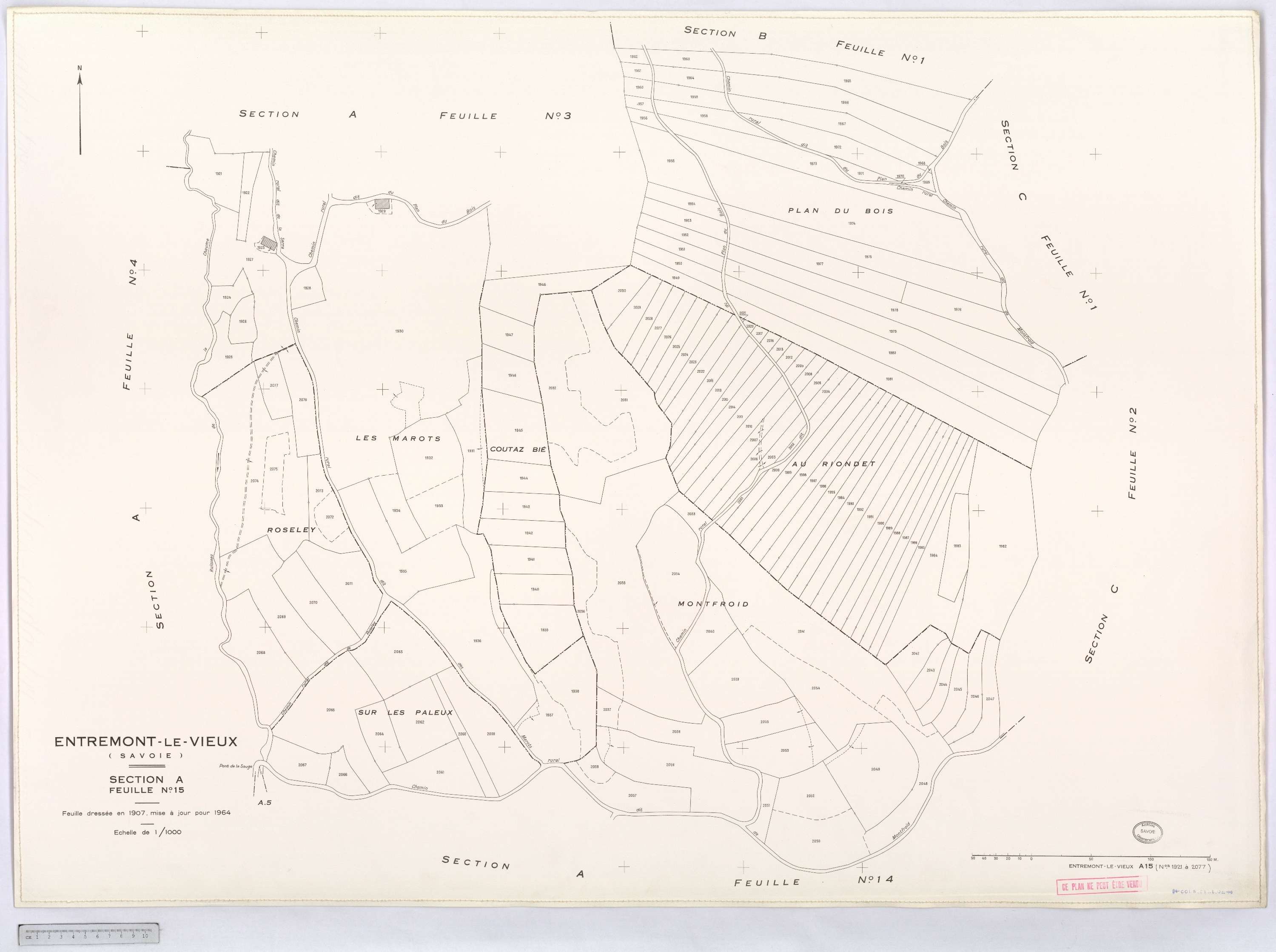 Entremont-le-Vieux - Cadastre rénové, version définitive (1964).
