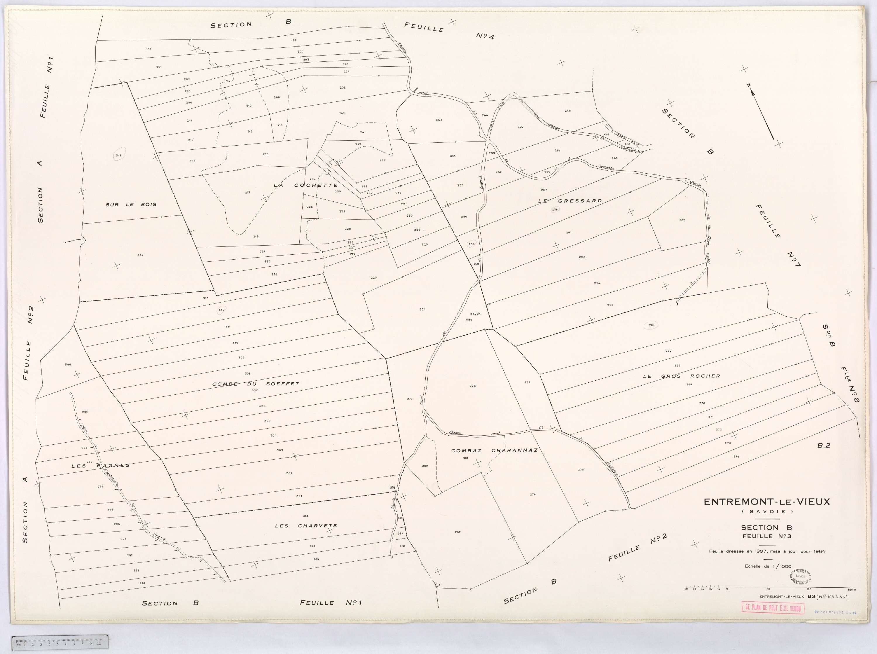 Entremont-le-Vieux - Cadastre rénové, version définitive (1964).