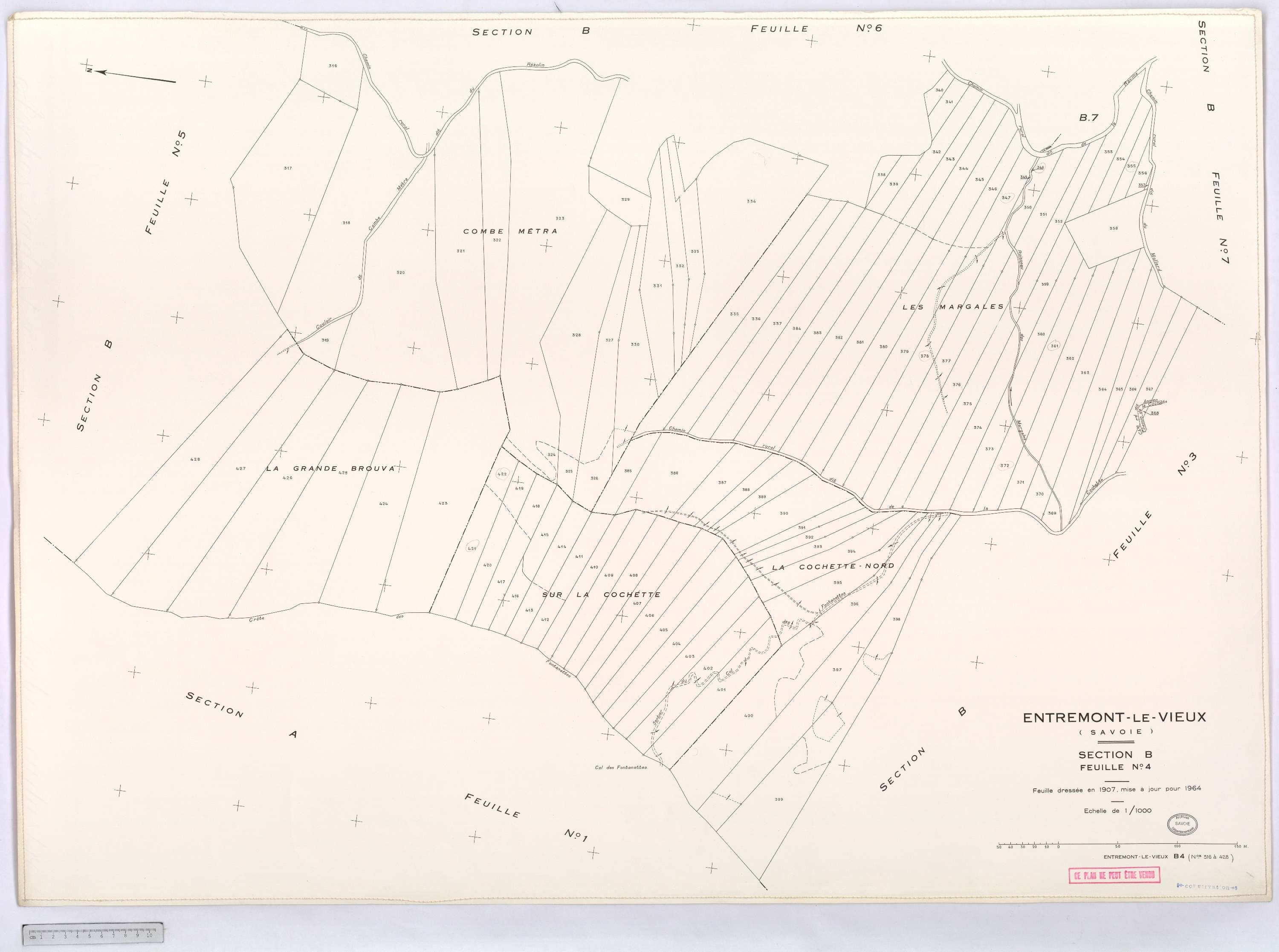 Entremont-le-Vieux - Cadastre rénové, version définitive (1964).