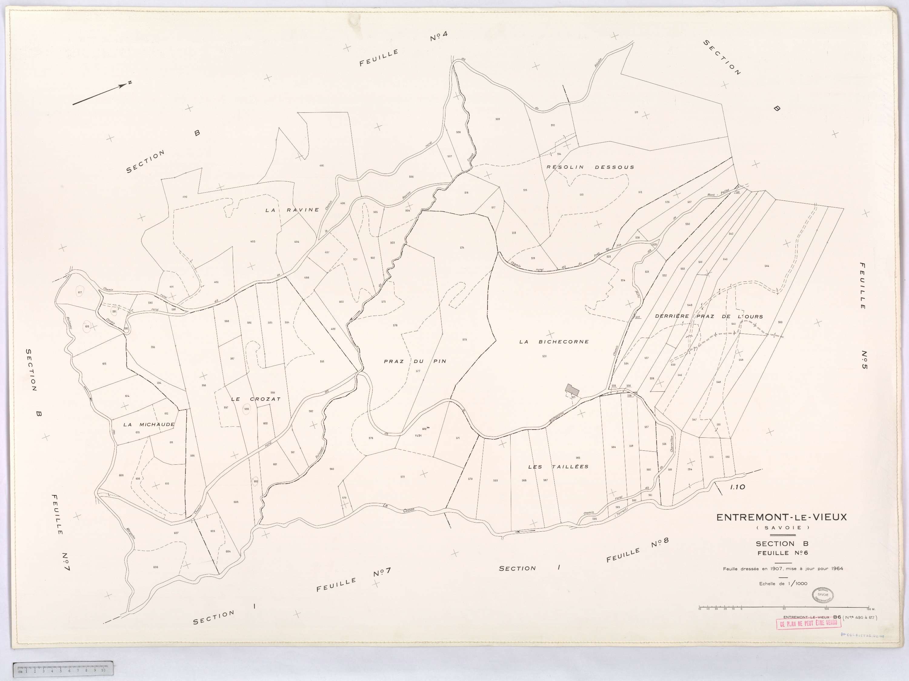 Entremont-le-Vieux - Cadastre rénové, version définitive (1964).