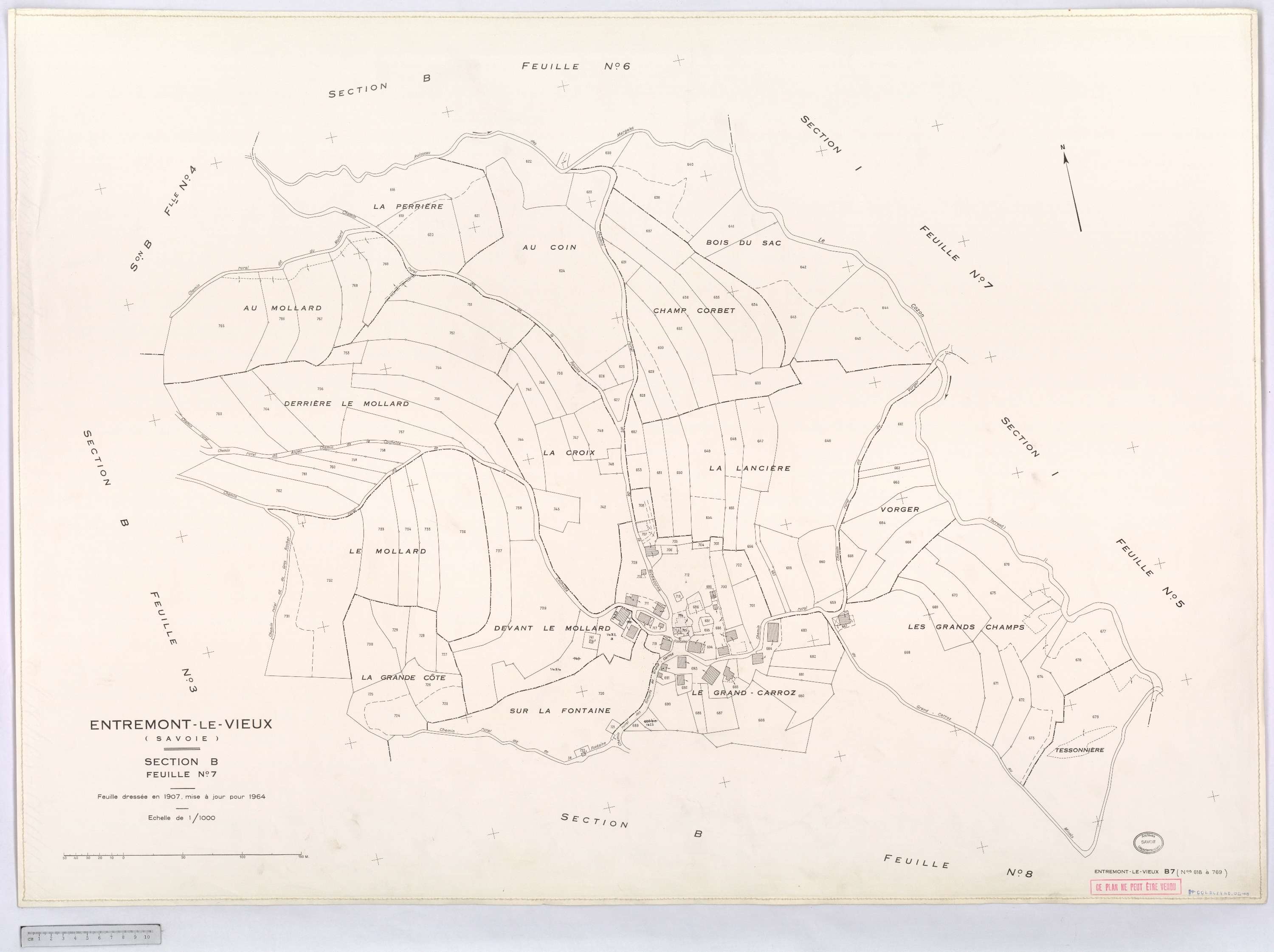 Entremont-le-Vieux - Cadastre rénové, version définitive (1964).