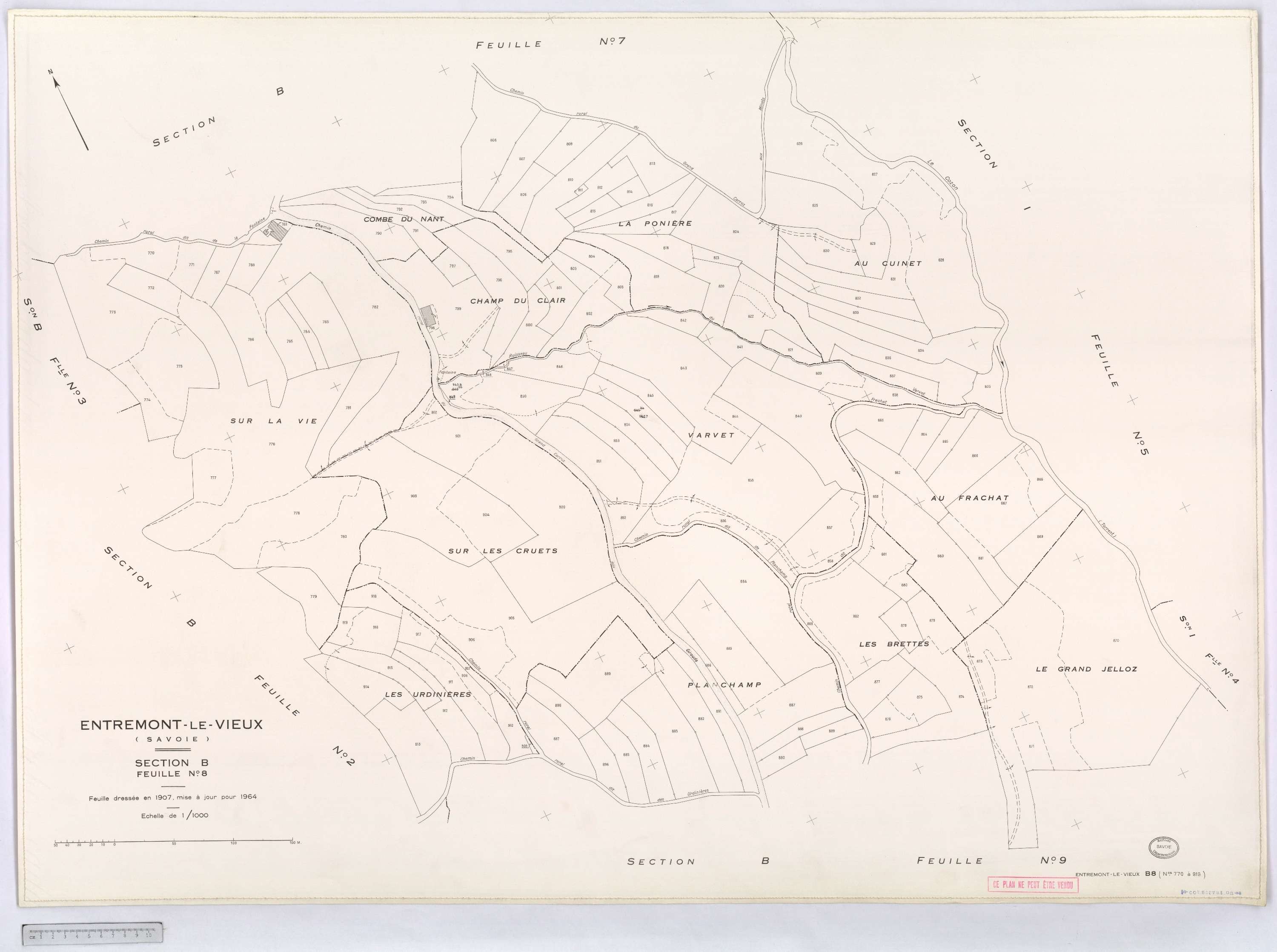 Entremont-le-Vieux - Cadastre rénové, version définitive (1964).