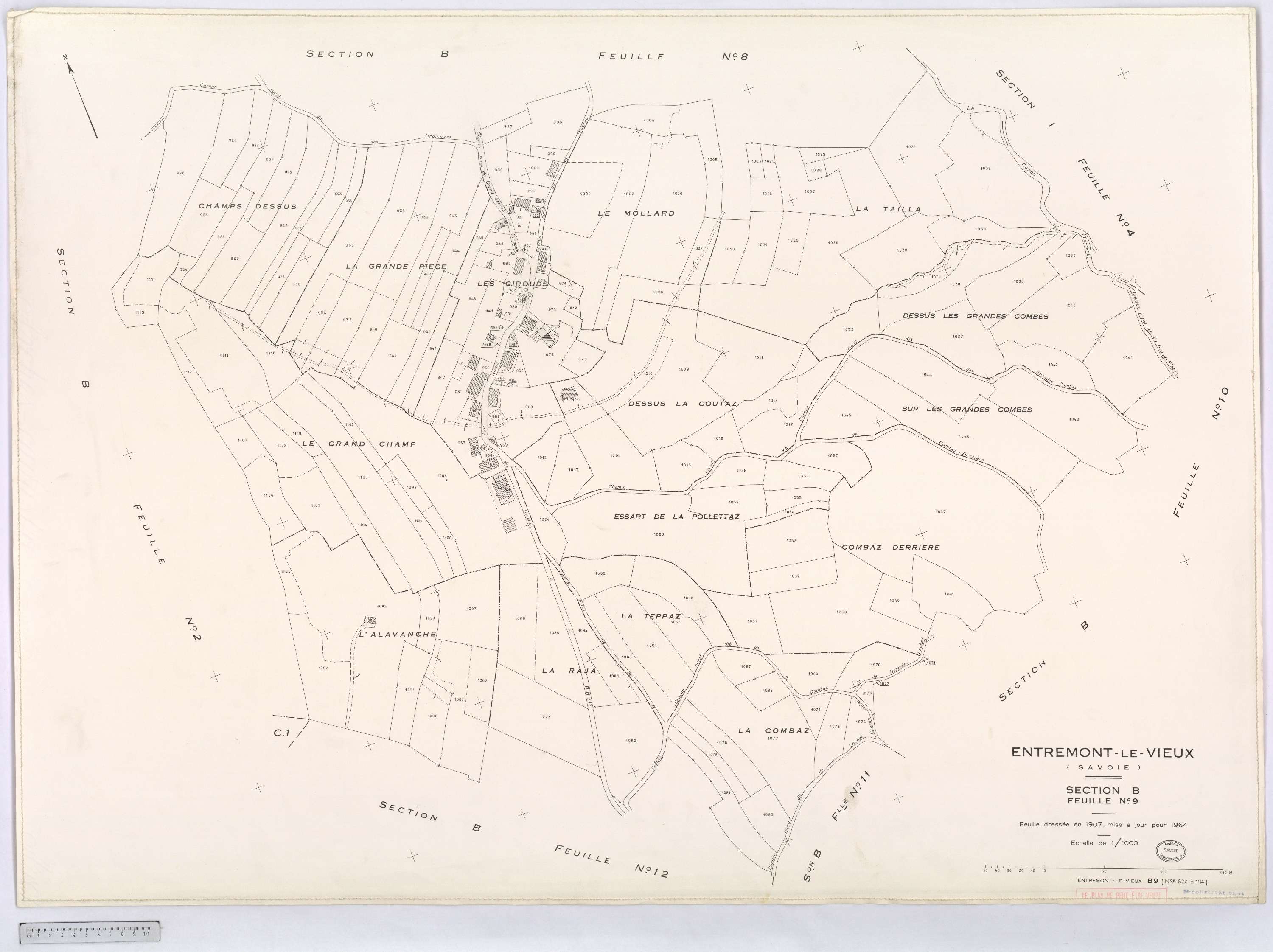 Entremont-le-Vieux - Cadastre rénové, version définitive (1964).