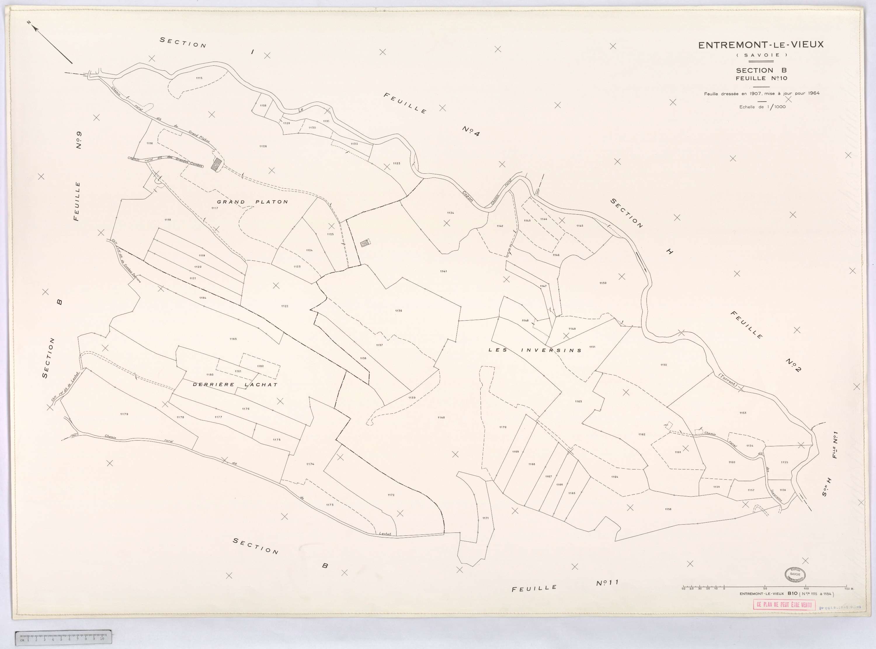 Entremont-le-Vieux - Cadastre rénové, version définitive (1964).