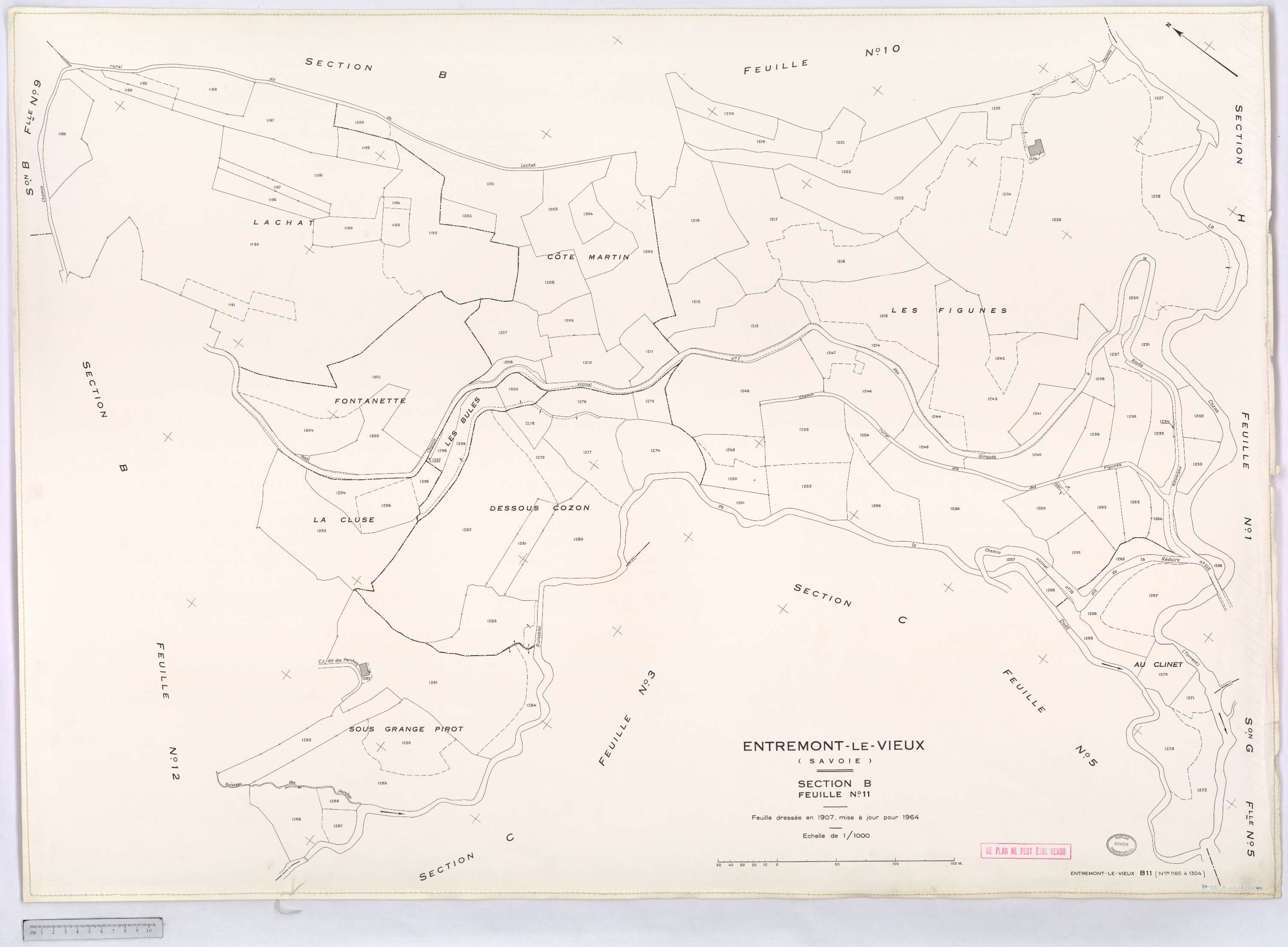 Entremont-le-Vieux - Cadastre rénové, version définitive (1964).