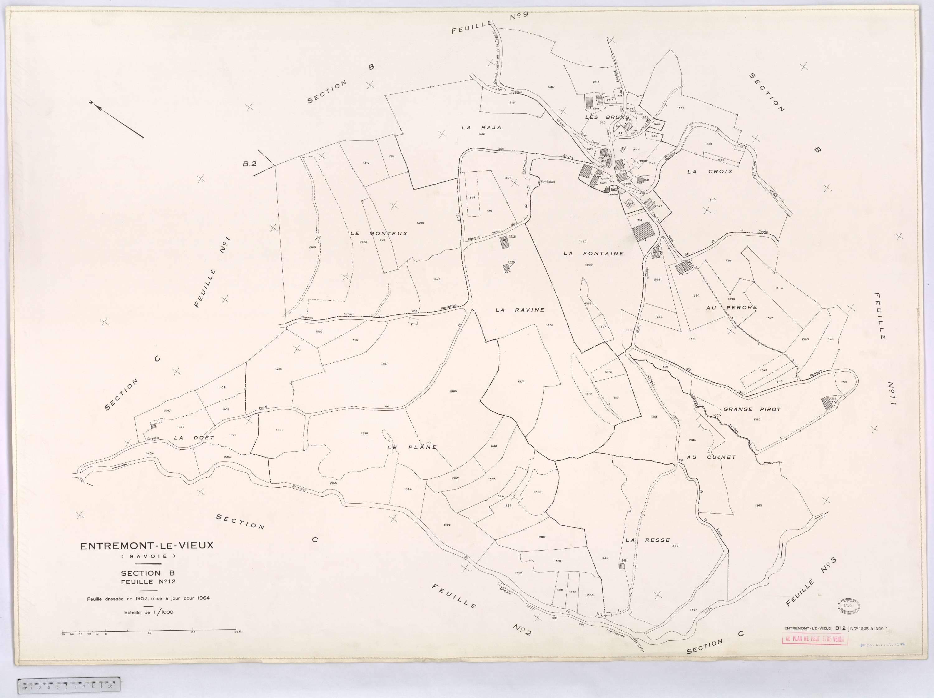 Entremont-le-Vieux - Cadastre rénové, version définitive (1964).