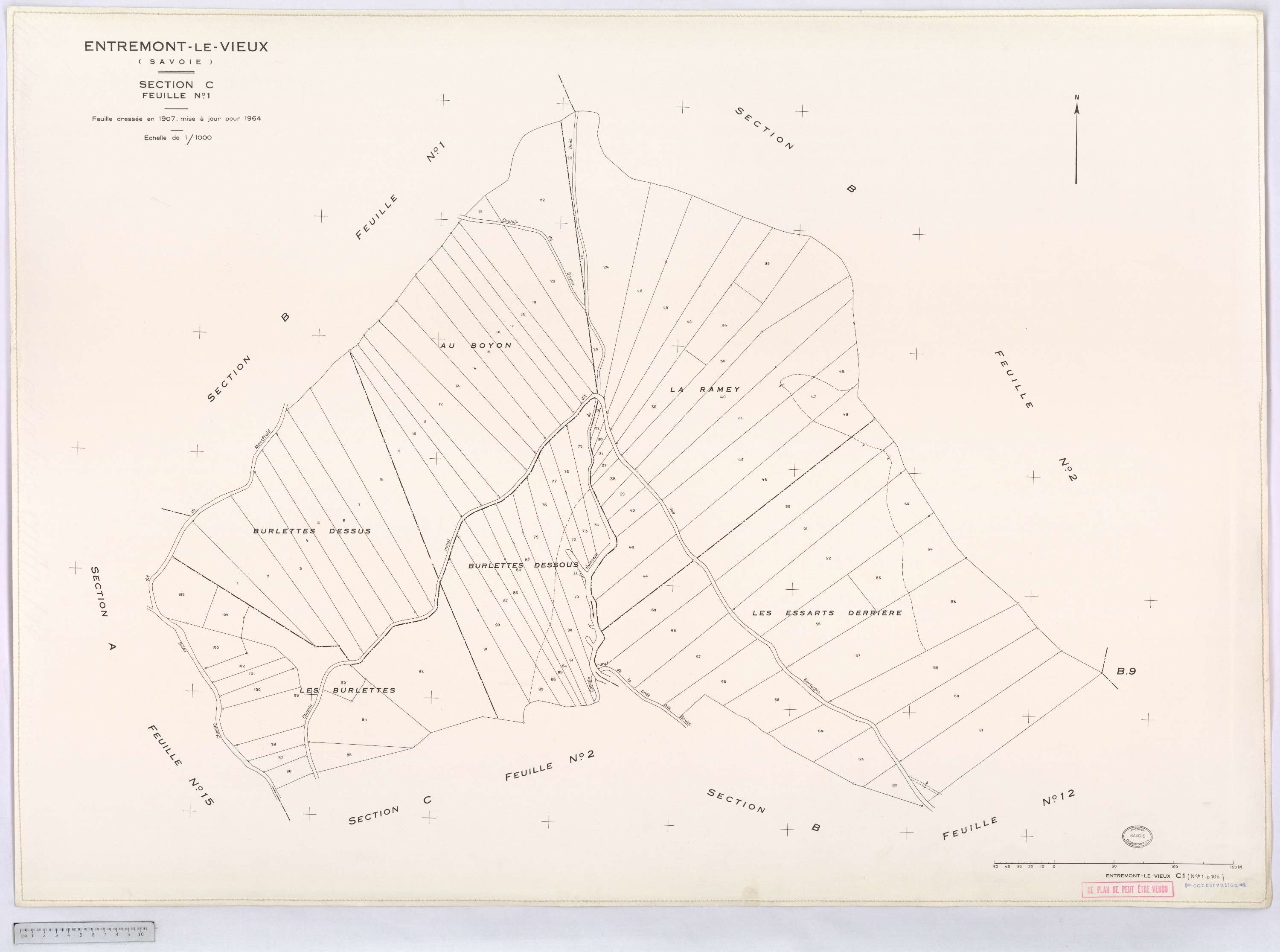 Entremont-le-Vieux - Cadastre rénové, version définitive (1964).