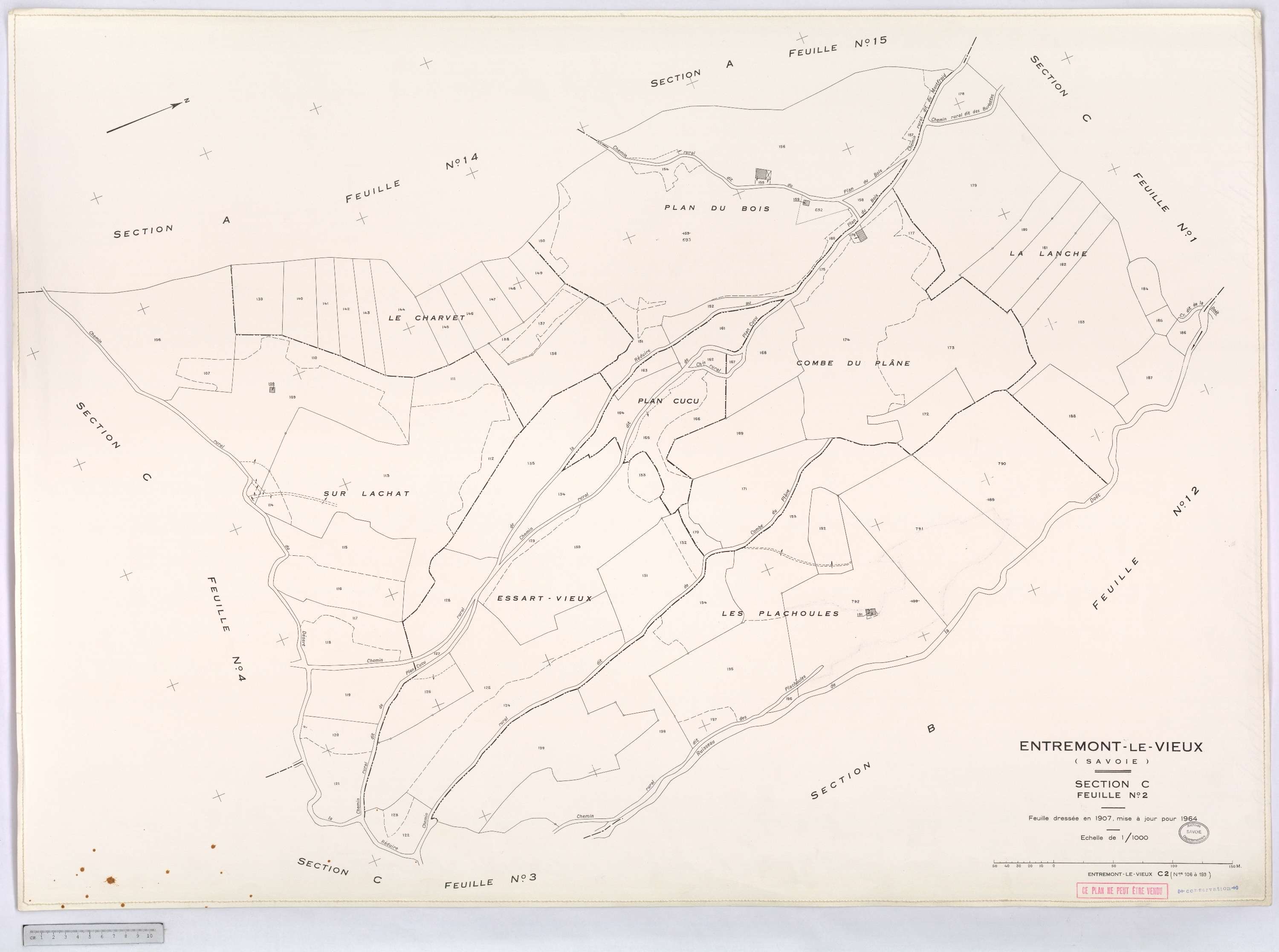 Entremont-le-Vieux - Cadastre rénové, version définitive (1964).