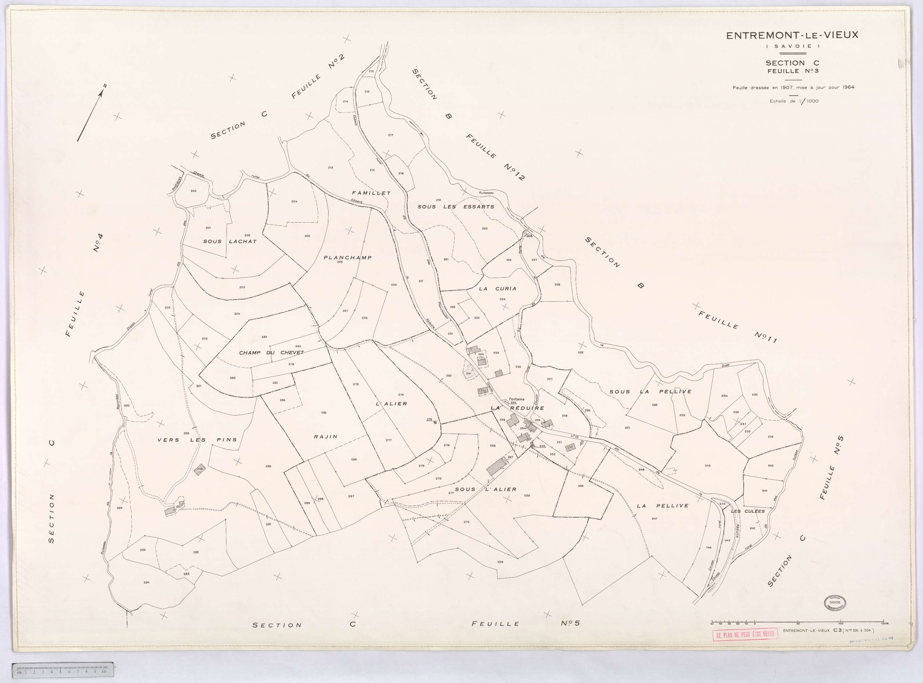 Entremont-le-Vieux - Cadastre rénové, version définitive (1964).